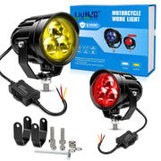 MIKANIX LIUHJG LED Motorcycle Work Light Kit | Waterproof Yellow & White Fog Driving Spotlights