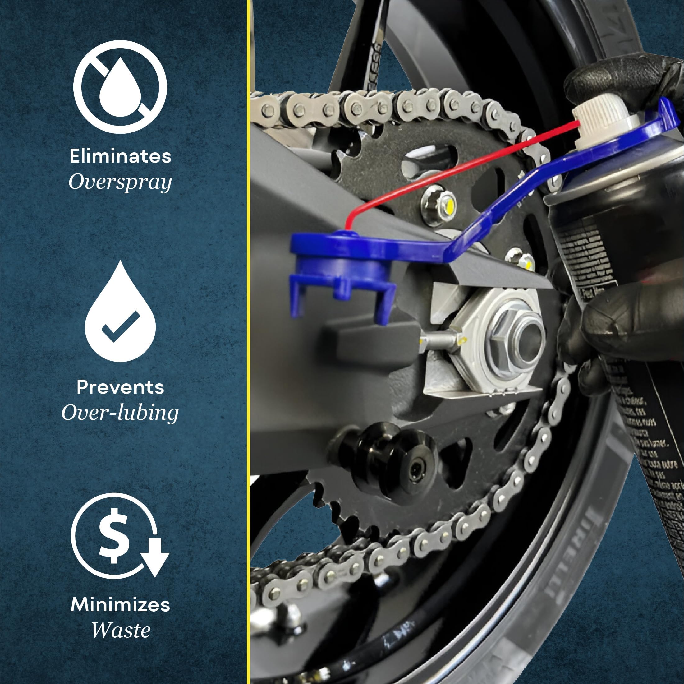 OBEROI'S TRADERS Motorcycle Chain Oiler/Dispenser & Cleaning Brush Combo I Universal Chain Lubrication Tool for Chains I Bike Chain Cleaner & Lube Spray Attachment Kit