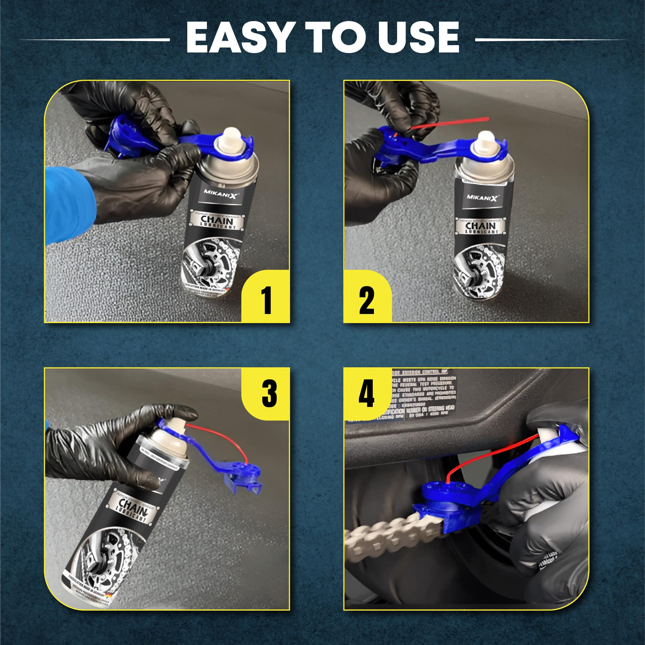 OBEROI'S TRADERS Combo Of Bike Chain Lubricant and Chain Cleaner Spray With Cleaning Brush | Chain Oiler Nozzle Dispenser | Clean | Shine Motorcycle and Bicycle Chain