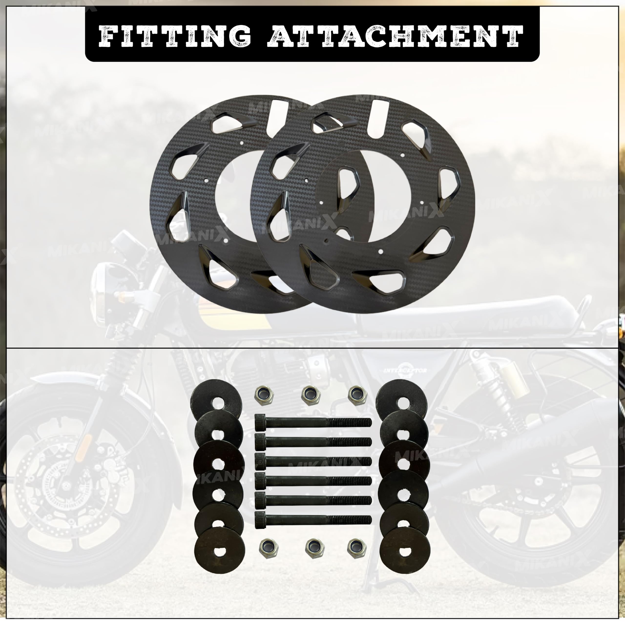 OBEROI'S TRADERS Carbon Finish Front/Rear Pro Disc Wheel Cover | Alloy Hubcap Cover 17 Inch Bike Fairing Kit Compatible with RE Interceptor 650