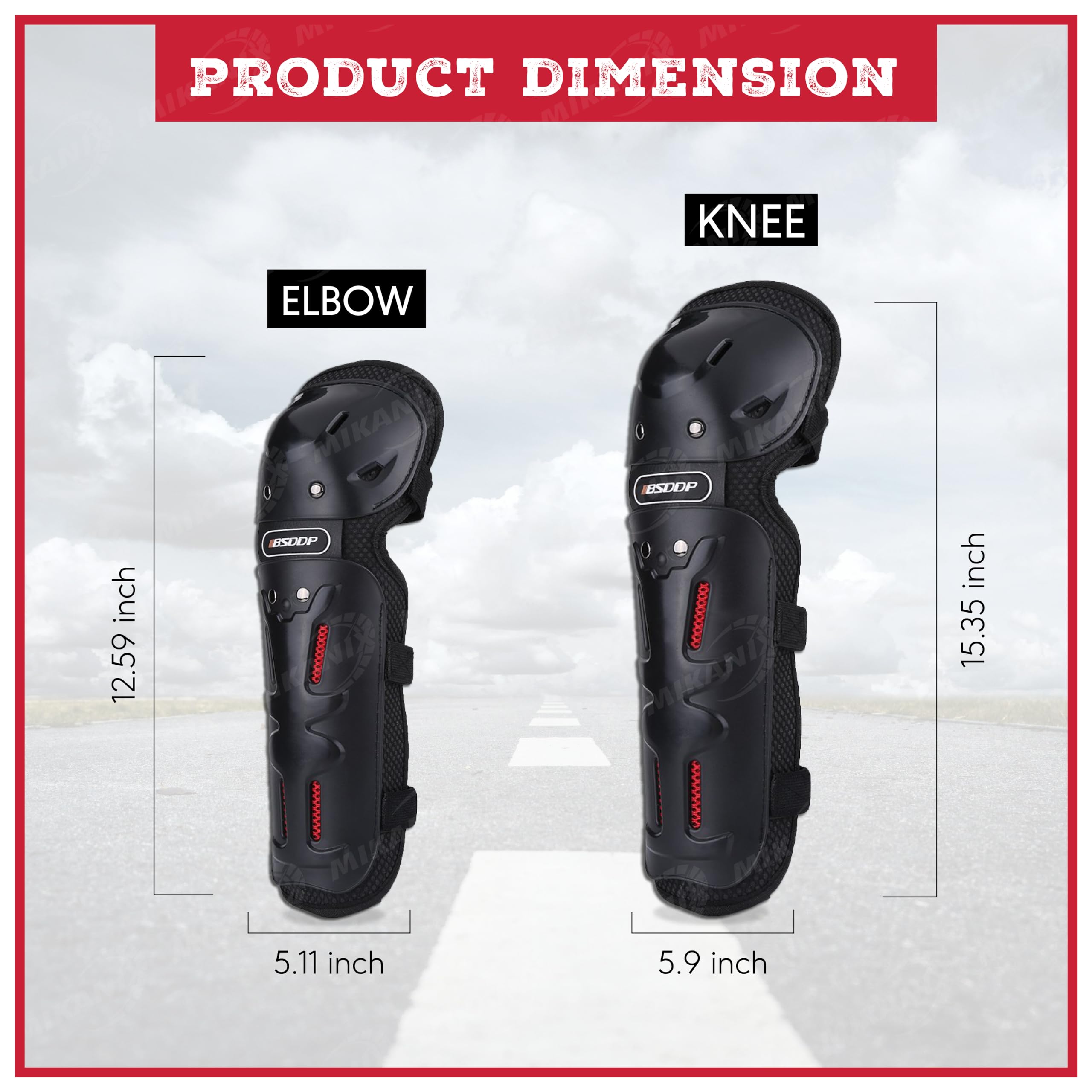 OBEROI'S TRADERS Motorcycle Riding Knee and Elbow Guard Protector | Breathable & Adjustable Shin Pads | for Bike Racing