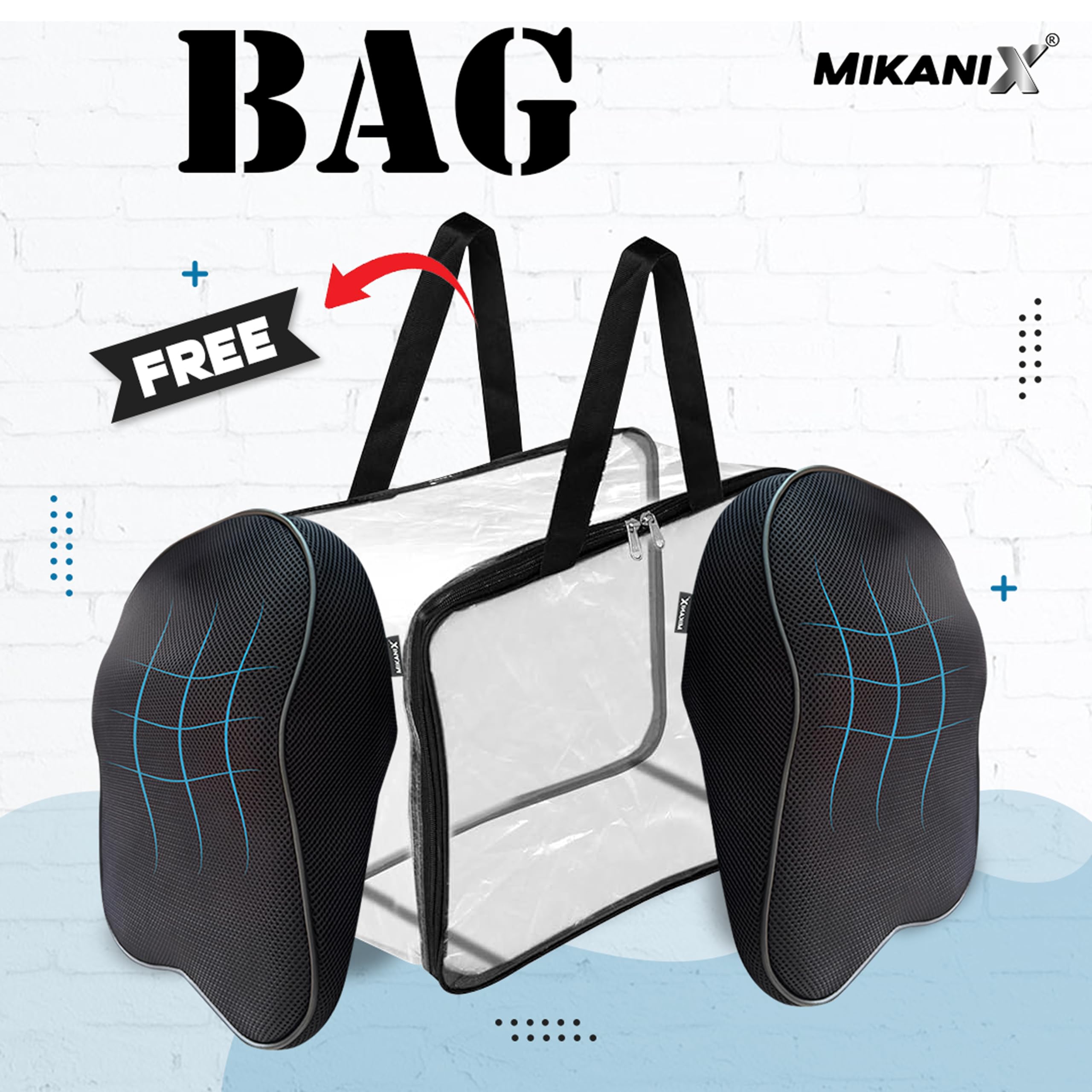 OBEROI'S TRADERS Car Neck Rest Pillow | Seat Cushion | 2 Years Warranty | Ultra Soft Memory Foam for Neck and Cervical Support to Relief Neck Pain & Reduced Tension (Mash Black (Pack of 2))