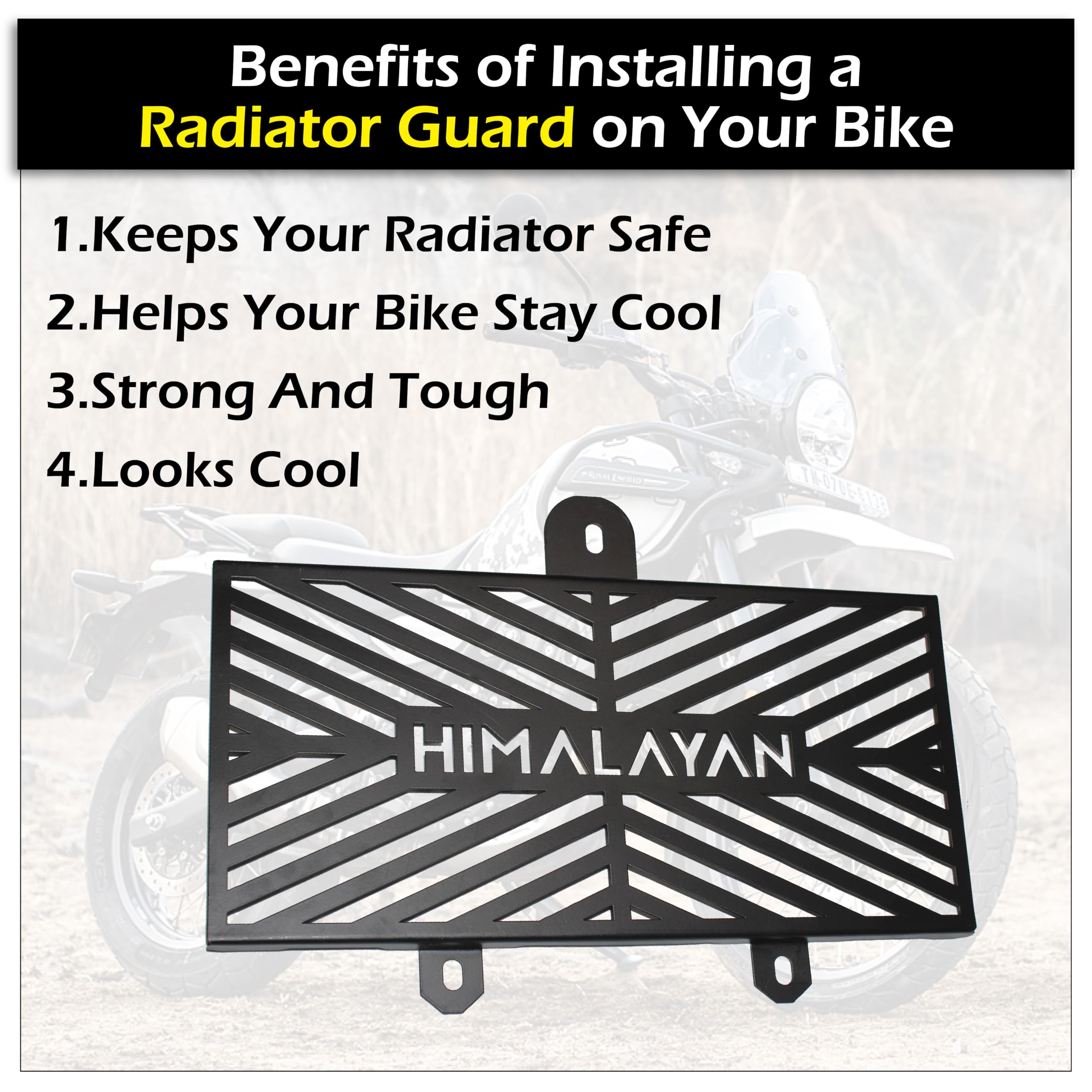 MIKANIX Stainless Steel Bike Radiator Guard Grill Protector Cover For Royal Enfield Himalayan 450