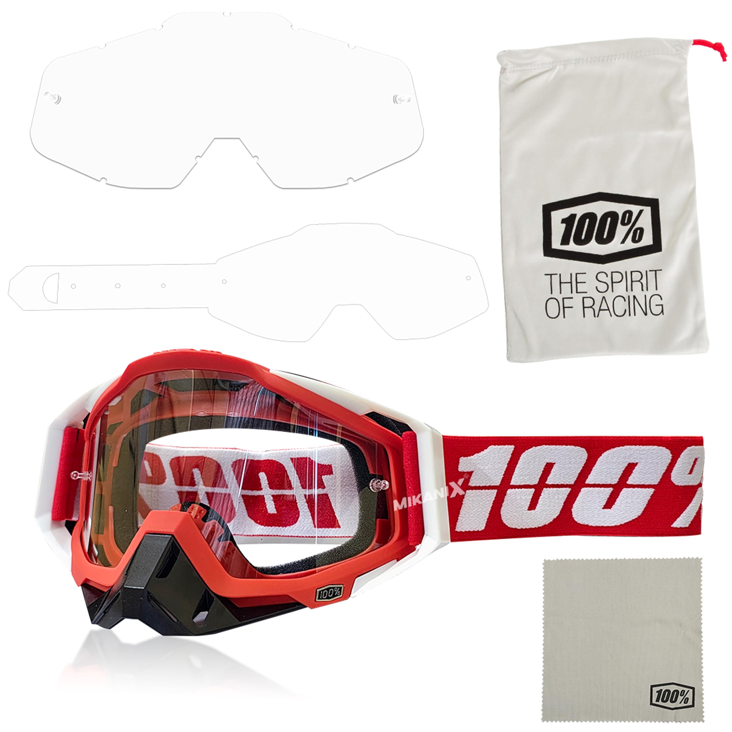 MIKANIX Universal Motorcycle Riding Combo Full Face Balaclava & Off-Road MX Goggles Set for Dirt Bike, ATV, Snowmobile | Windproof, UV Protection, Breathable Gear