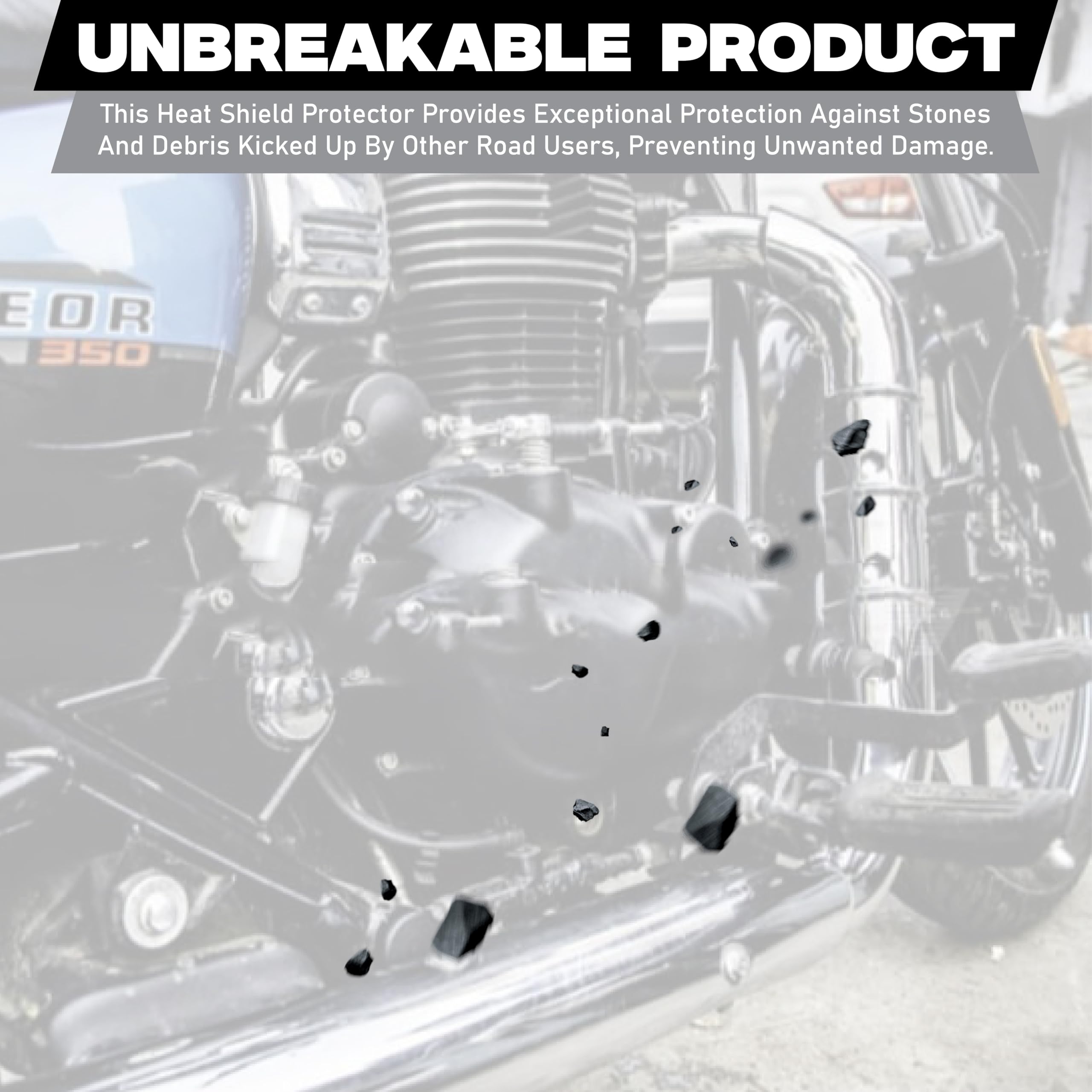 OBEROI'S TRADERS Bike Silencer Bend Pipe Heat Shield Protector/Cover Guard Anti-Corrosion Black Coated Compatible with Royal Enfield Classic Reborn 350 & Meteor 350