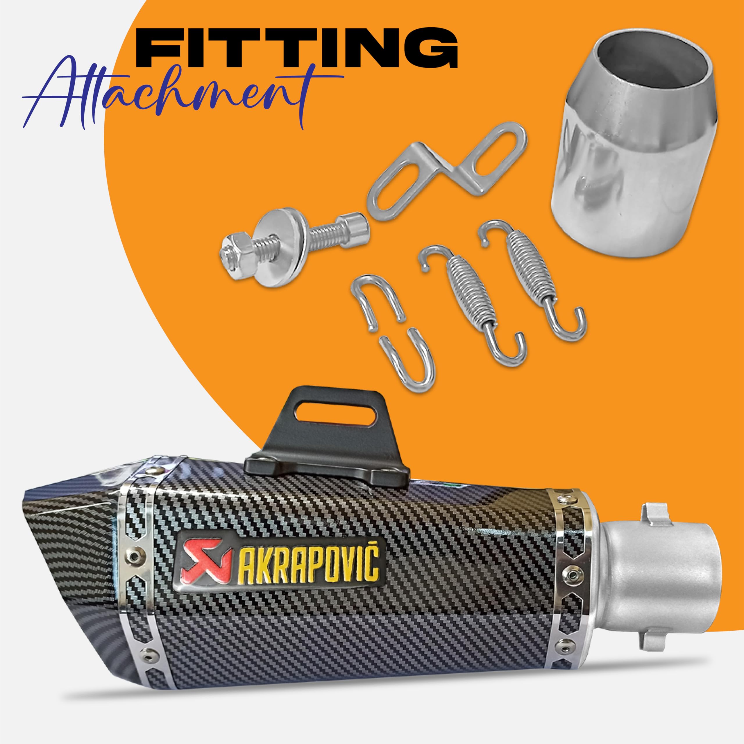 Mikanix Full Carbon Akrapovic Mini Black Universal Exhaust | Silencer Muffler Pipe for All Bikes & Motorcycles | Premium Racing Sound