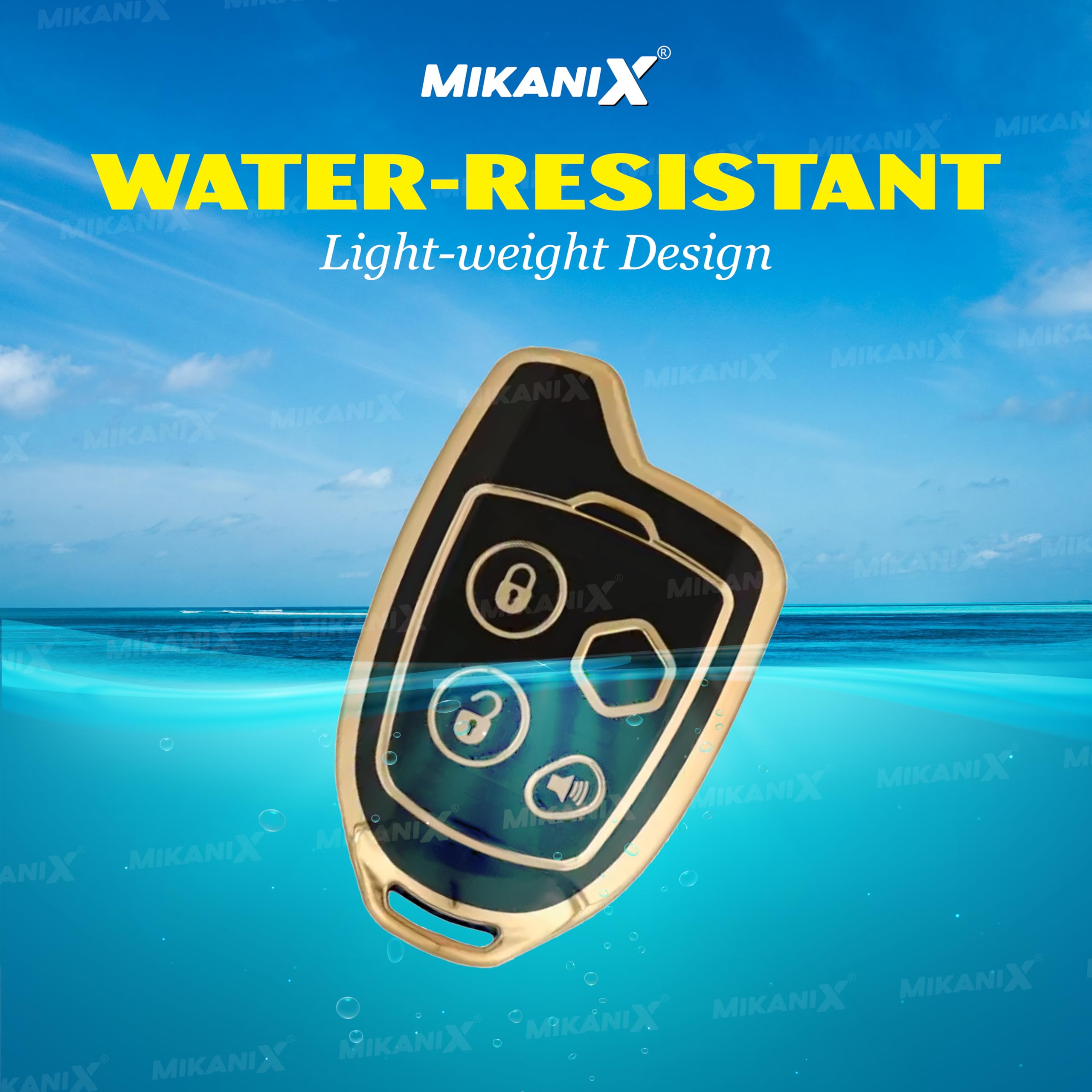 OBEROI'S TRADERS Premium Key Cover for Swift, Dzire, Ritz, WagonR, S-Cross, Ertiga, A-Star, Celerio, Ciaz, Baleno, Brezza with Nippon 4-Button Smart Key Cover | Elegant Black & Gold Protective Shell