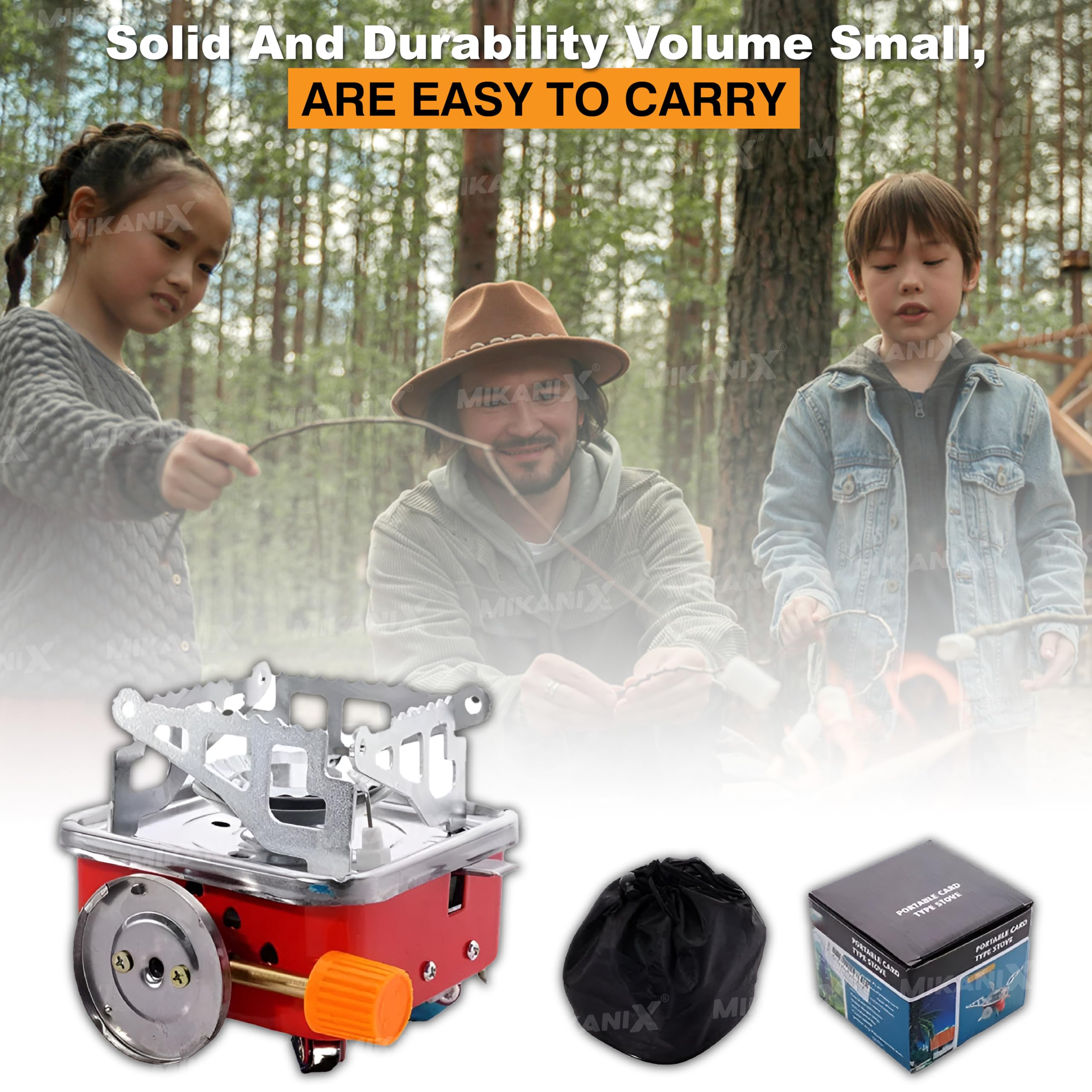 Mikanix 6 MONTHS WARRANTY Portable Mini Gas Stove/Butane Gas Burner For Camping, Picnic, Travelling & Hiking With Folding Furnace