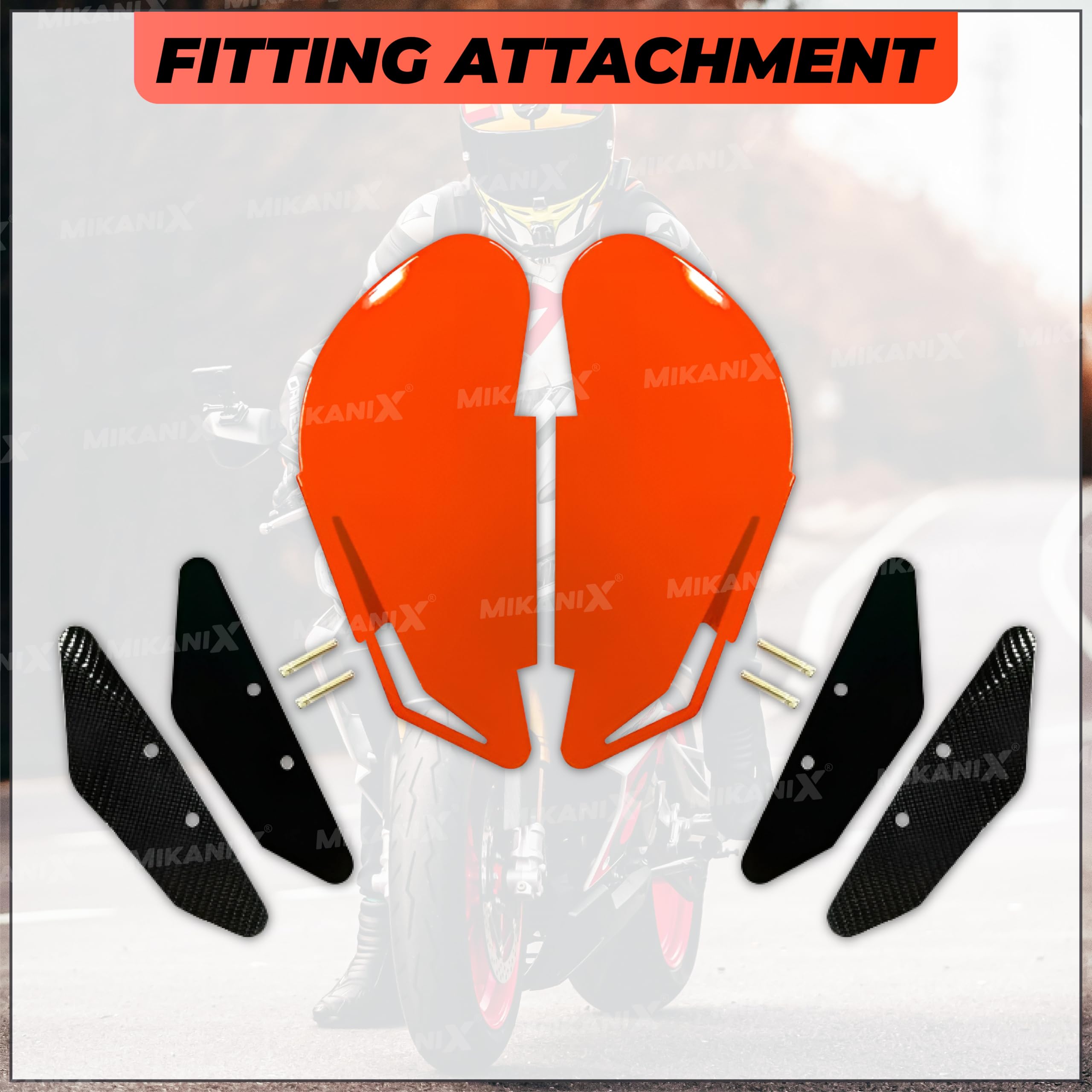 MIKANIX R15 V3 / V4, Ninja, CBR, RR310, KTM RC Bike Side Wings/Winglet Pro Canard Bike Fairing Kit (Pack of 2)