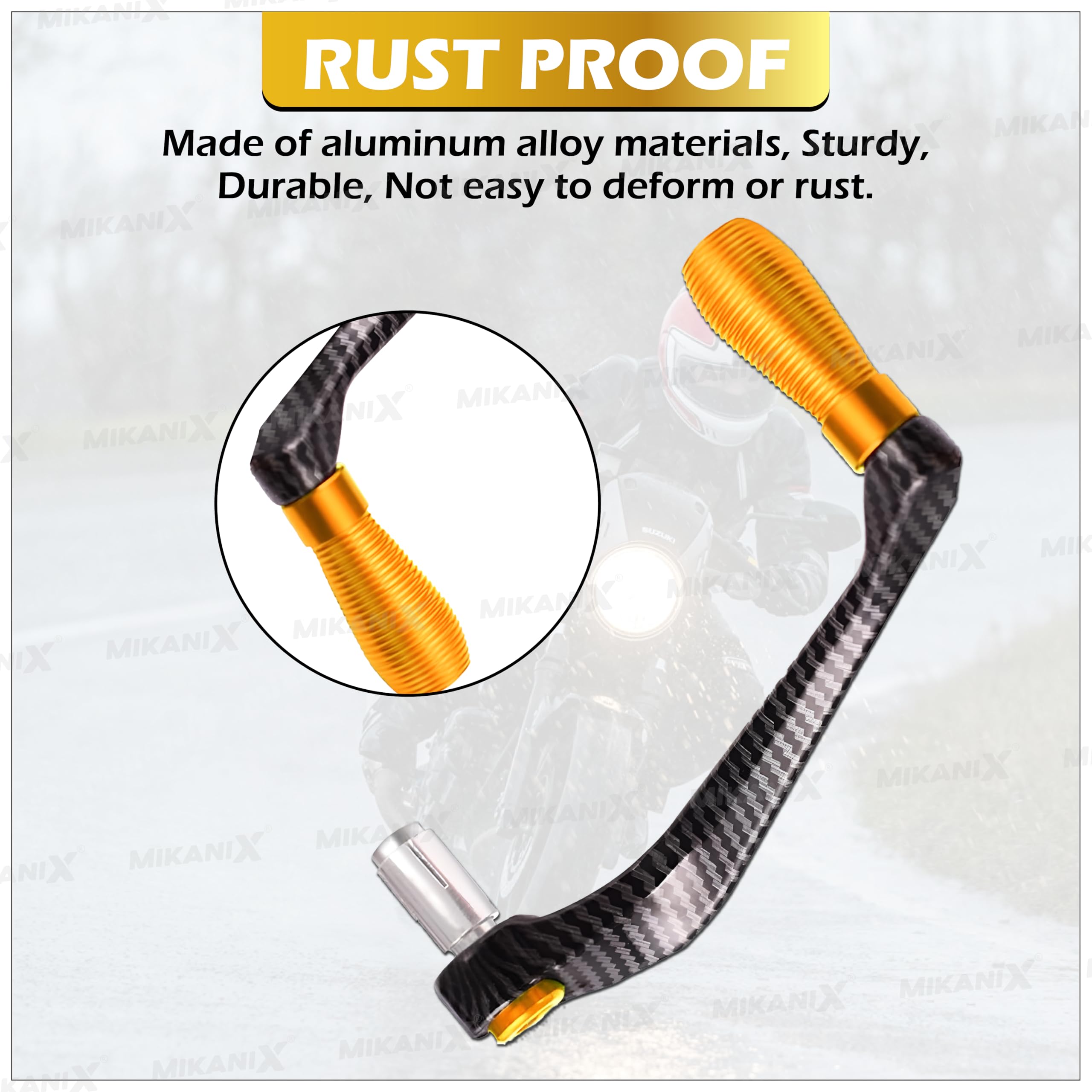 OBEROI'S TRADERS Carbon Finish CNC Aluminum Universal Motorcycle Lever Guard | Handle Bar End Brake Clutch Lever Protective Guards | Hand Guards for All Bikes