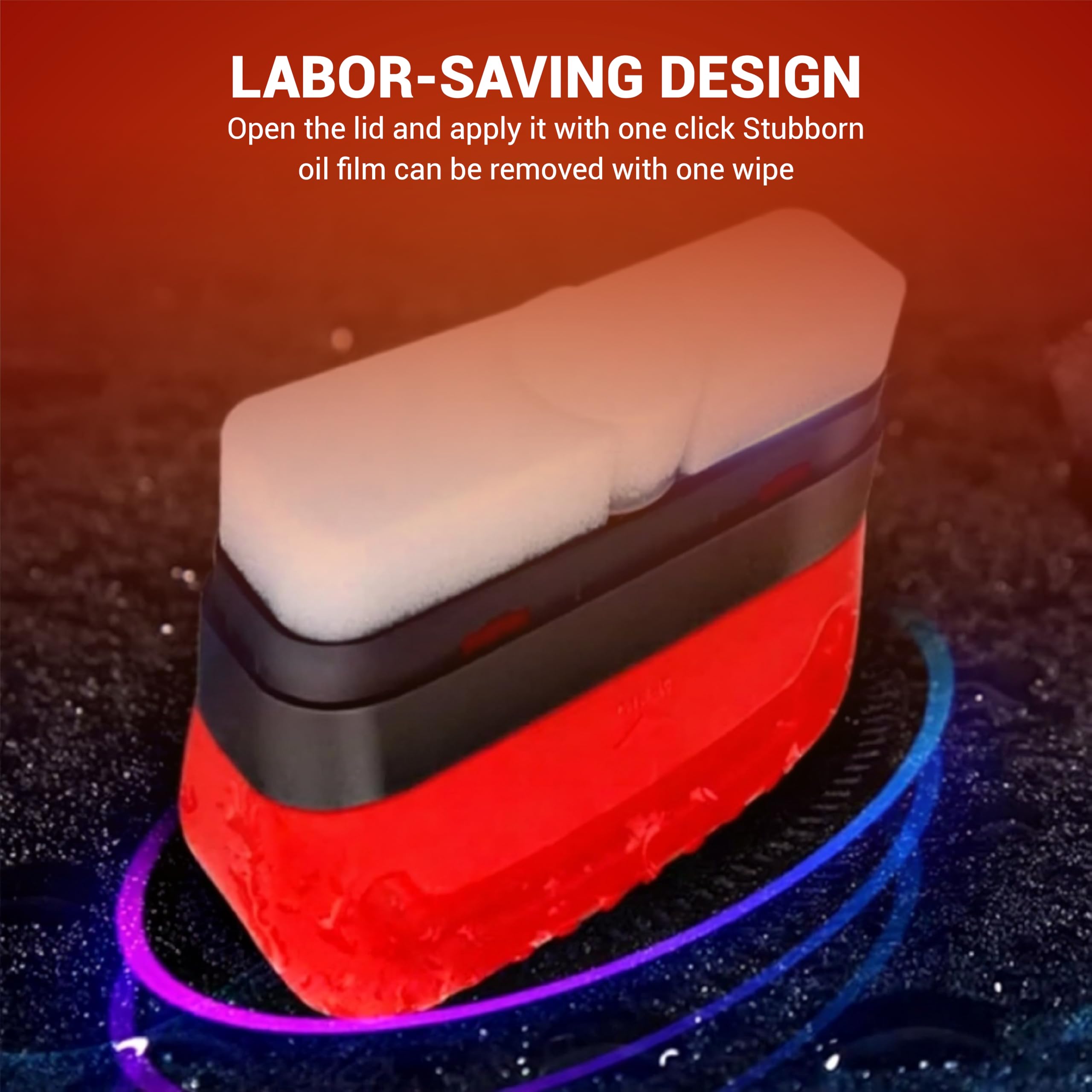 Car Glass Oil Film Remover Cleaning Brush | Automotive Windshield Cleaner Board | Powerful Oil Film Cleaner for Clear View, Anti-Glare, and Enhanced Driving Safety