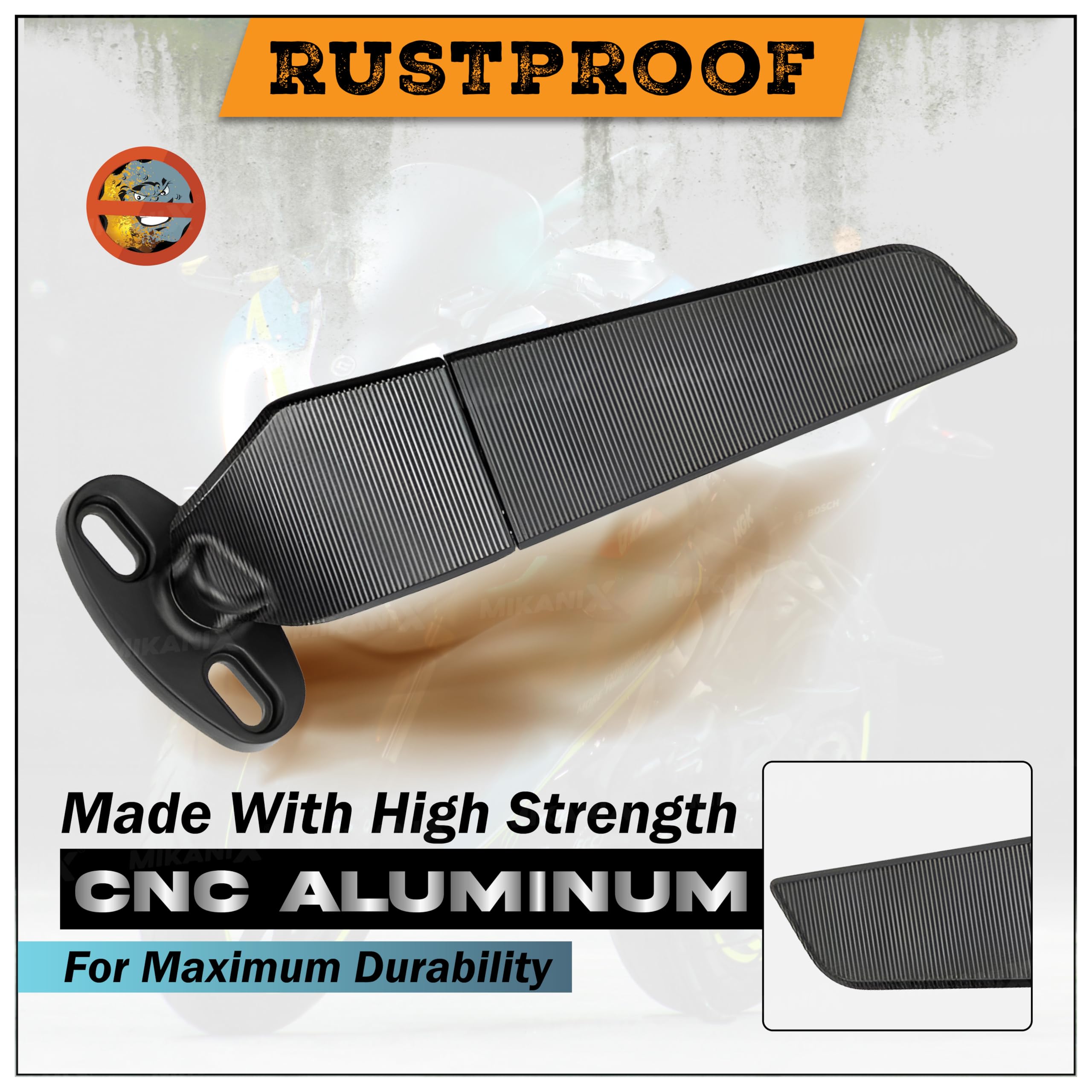 MIKANIX MotoGP Stealth/Rizoma Wing Fin Rear View Mirror Universal For All Fairing Bikes Kit