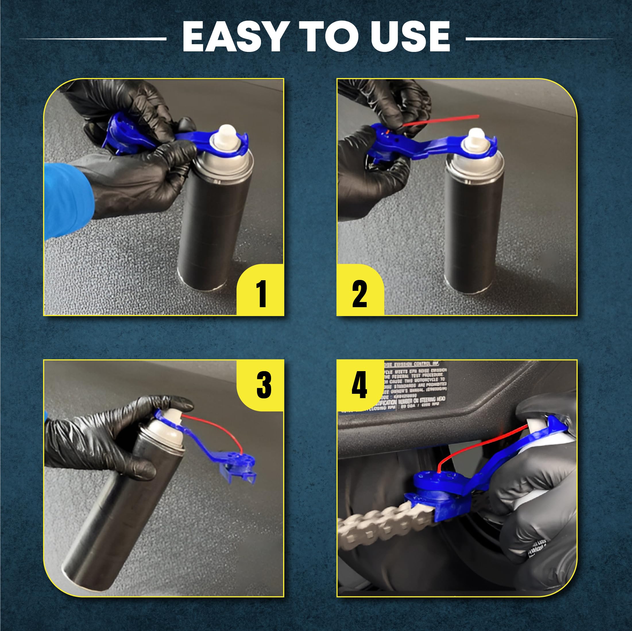 OBEROI'S TRADERS Motorcycle Chain Oiler Spray Attachment for Chains I Universal Chain Lubrication Tool for Bike Maintenance I Fits Any Chain Lube Can I Nozzle Sprayer Dispenser