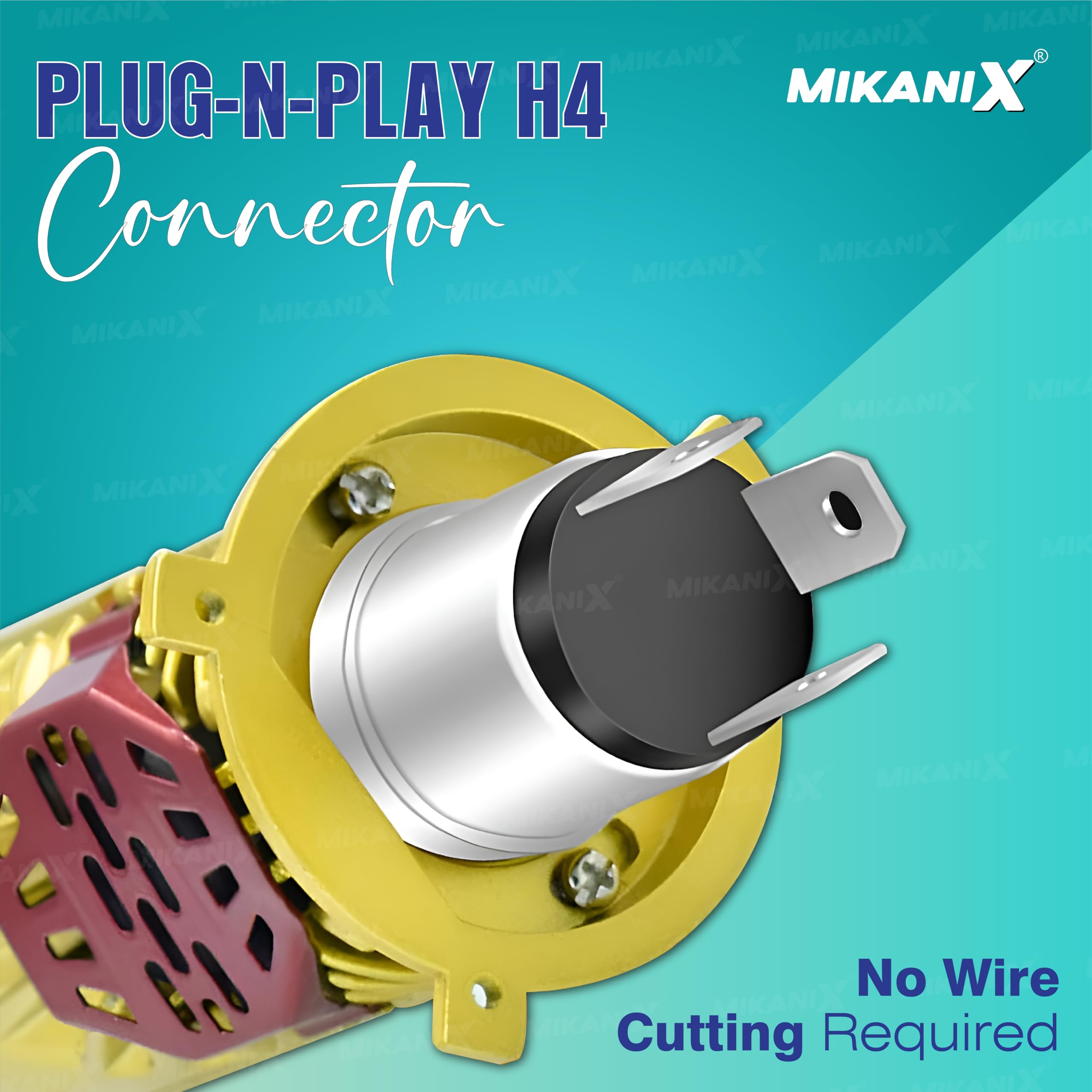 MIKANIX Ultra Bright Led Headlight Bulb/Headlamp Projector With HD Condenser Lens | High & Low Beam | Universal for Bikes & Scooty , Silver