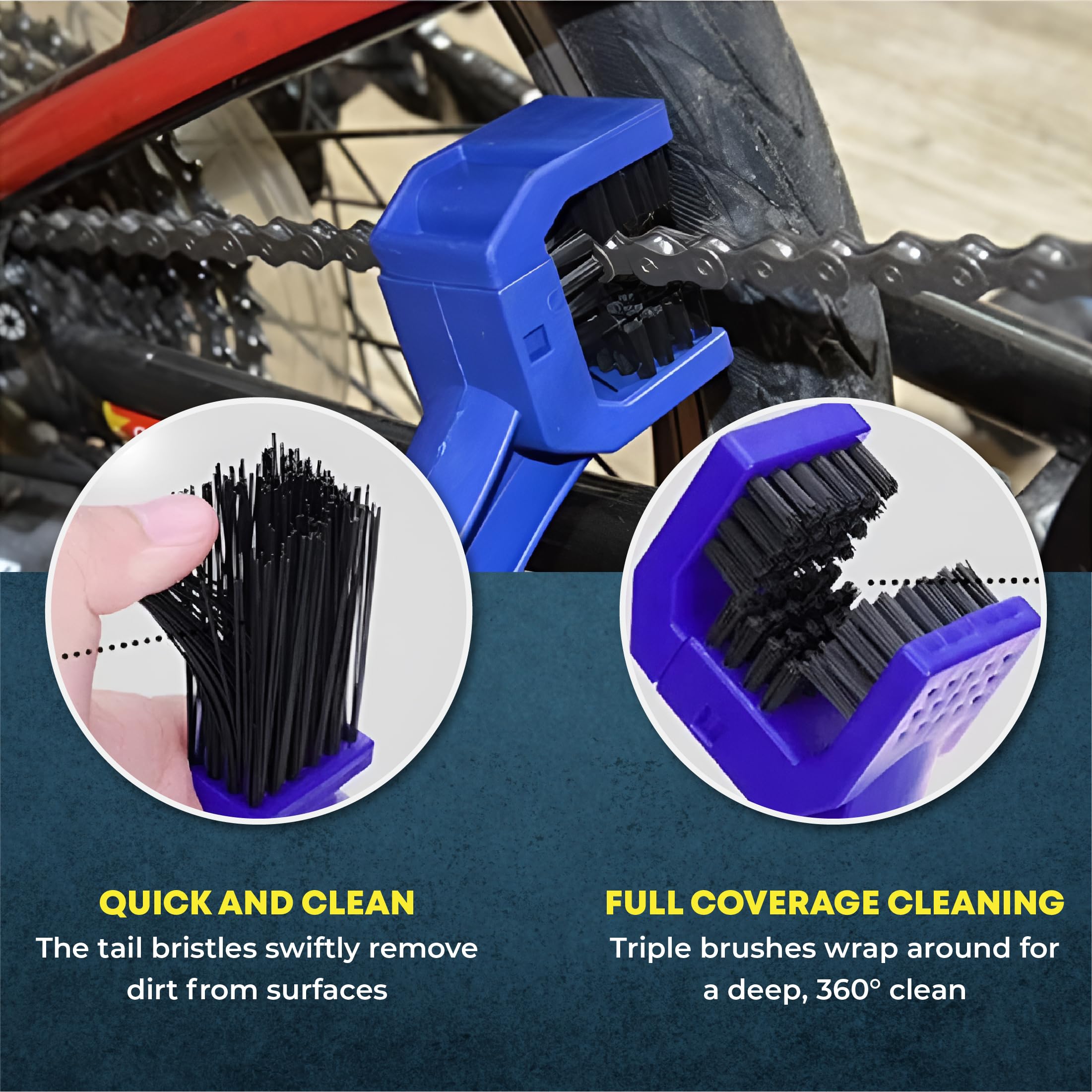 OBEROI'S TRADERS Combo Of Bike Chain Lubricant and Chain Cleaner Spray With Cleaning Brush | Chain Oiler Nozzle Dispenser | Clean | Shine Motorcycle and Bicycle Chain