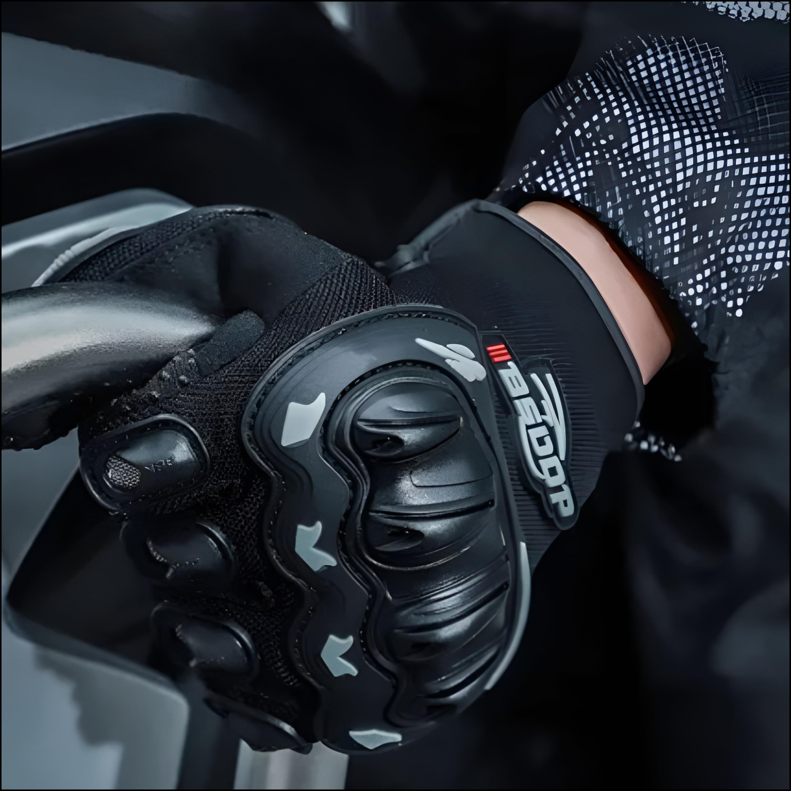 MIKANIX Full Finger Bike Riding Gloves with Touch Screen Sensitivity at Index Finger, Protective Off-Road Motorbike Racing & Cycling Gloves for Men and Women