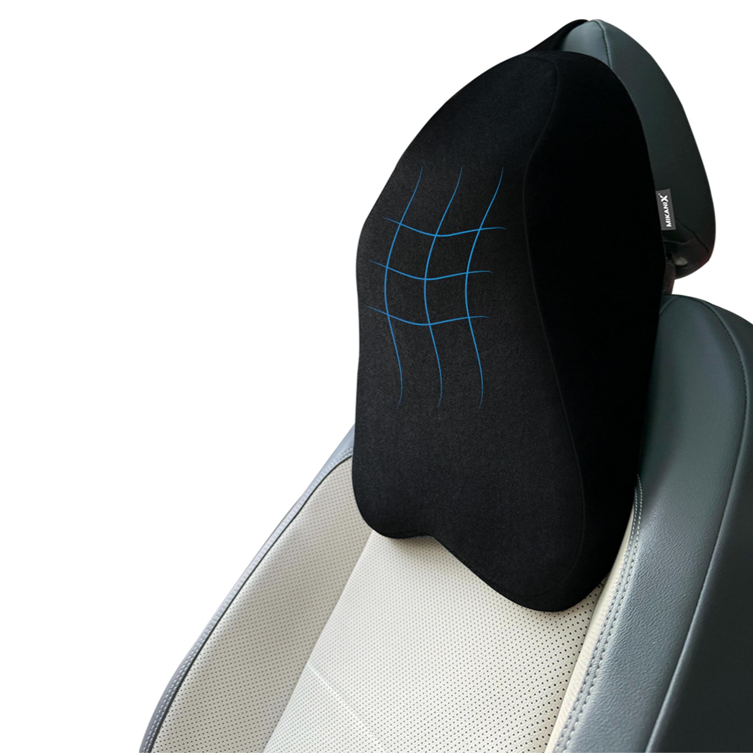 OBEROI'S TRADERS Car Neck Rest Pillow | Seat Cushion | 2 Years Warranty | Ultra Soft Memory Foam for Neck and Cervical Support to Relief Neck Pain & Reduced Tension (Velvet Black (Pack of 1))