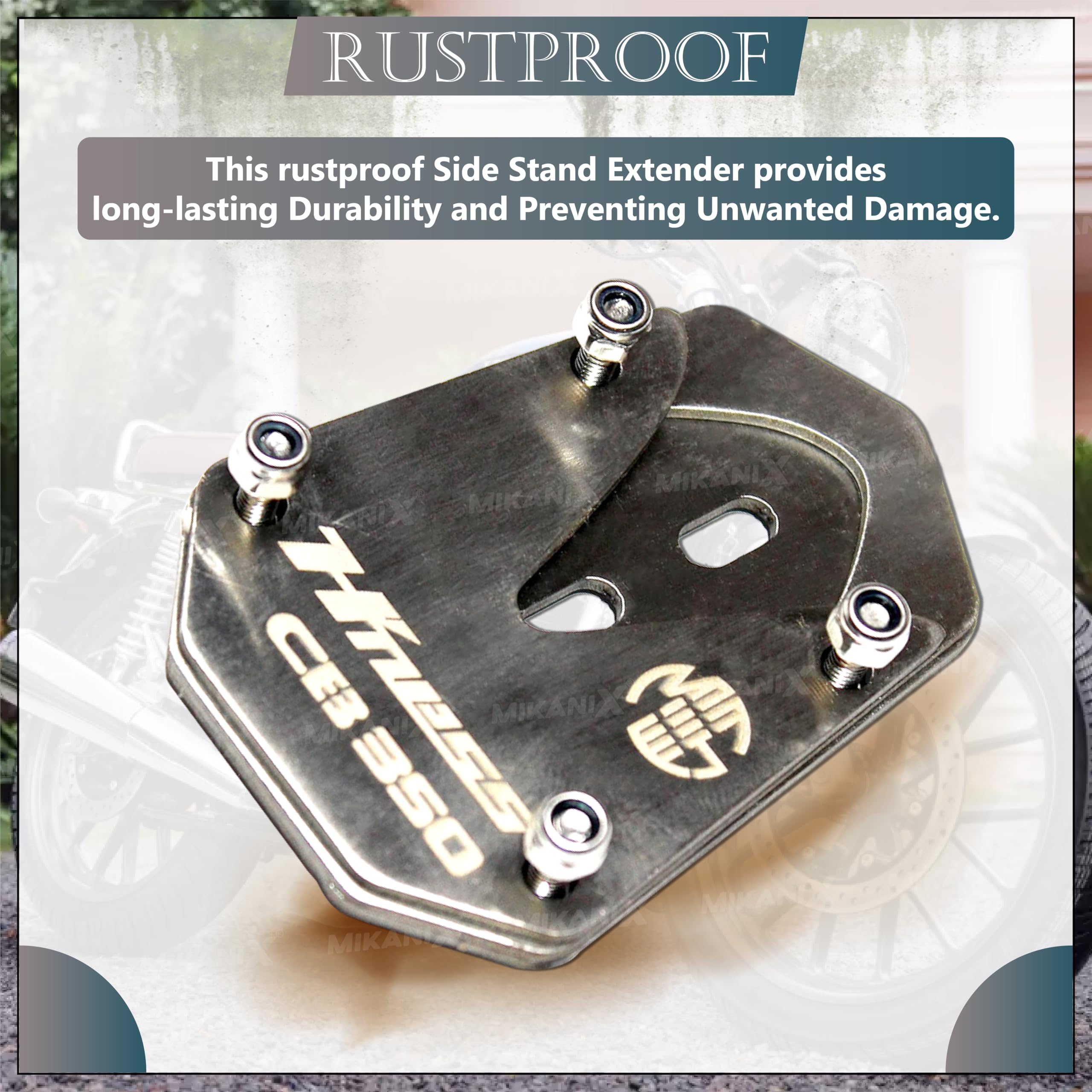 OBEROI'S TRADERS Premium Stainless Steel Side Stand Extender Compatible with Honda H'nees CB350