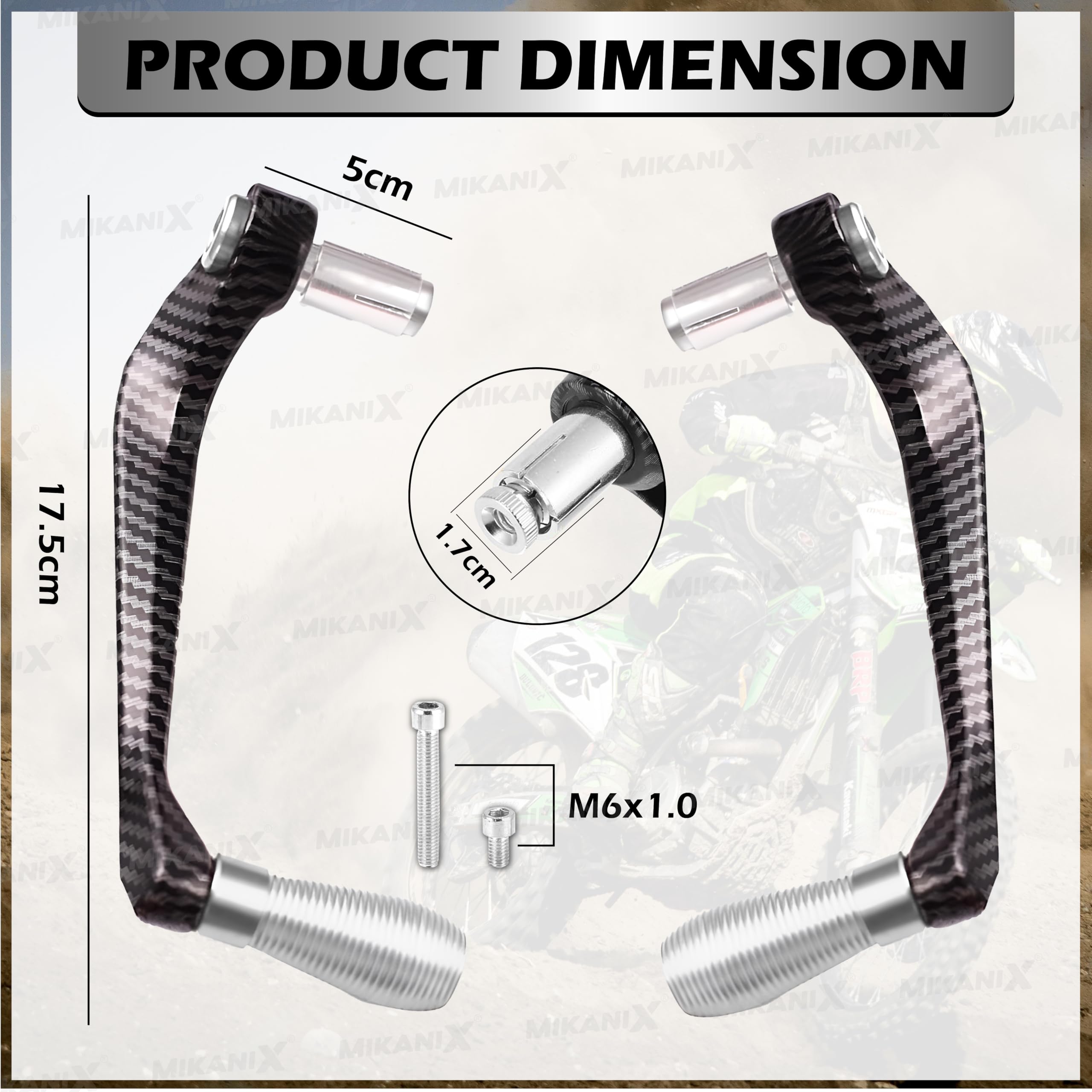 OBEROI'S TRADERS Carbon Finish CNC Aluminum Universal Motorcycle Lever Guard | Handle Bar End Brake Clutch Lever Protective Guards | Hand Guards for All Bikes