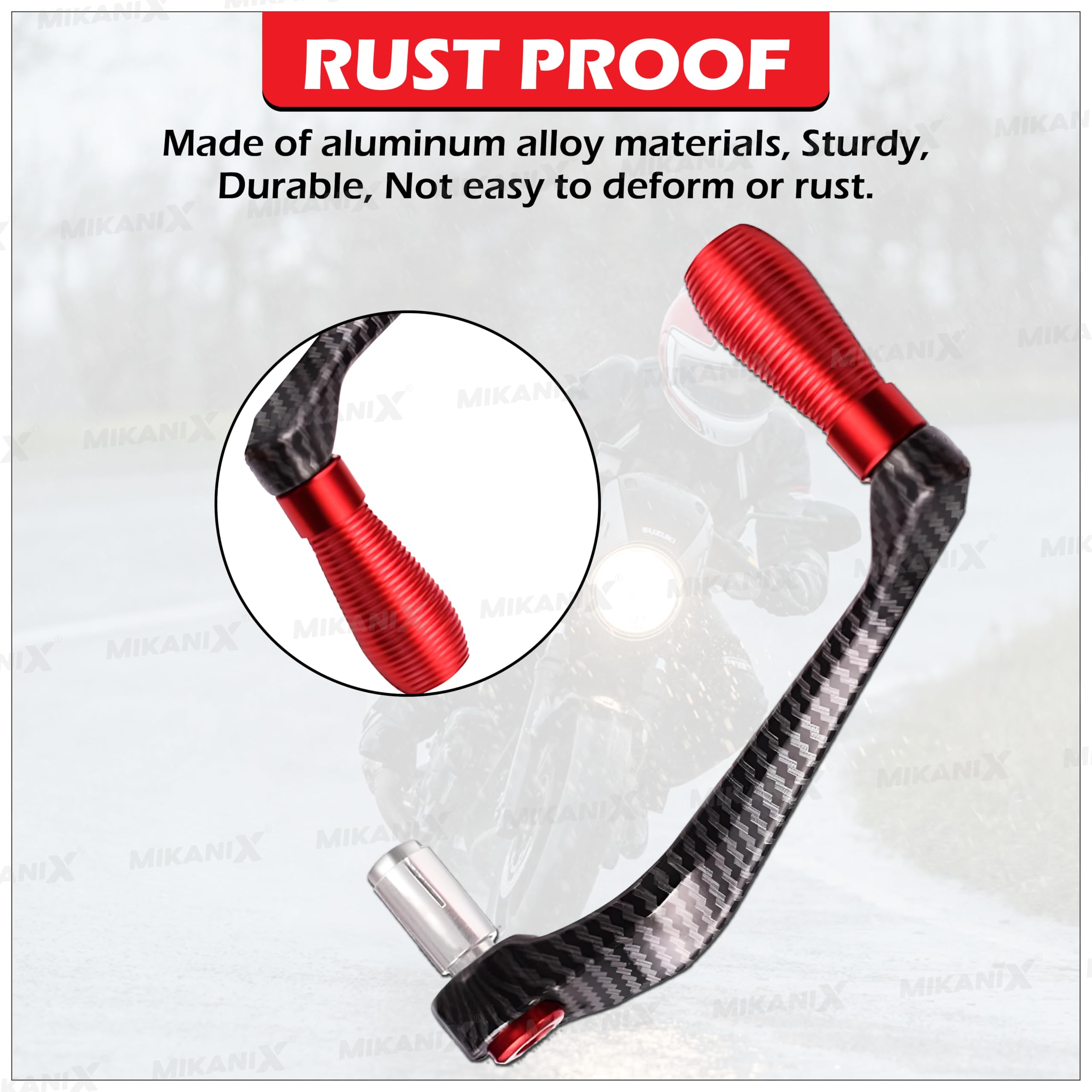 OBEROI'S TRADERS Carbon Finish CNC Aluminum Universal Motorcycle Lever Guard | Handle Bar End Brake Clutch Lever Protective Guards | Hand Guards for All Bikes