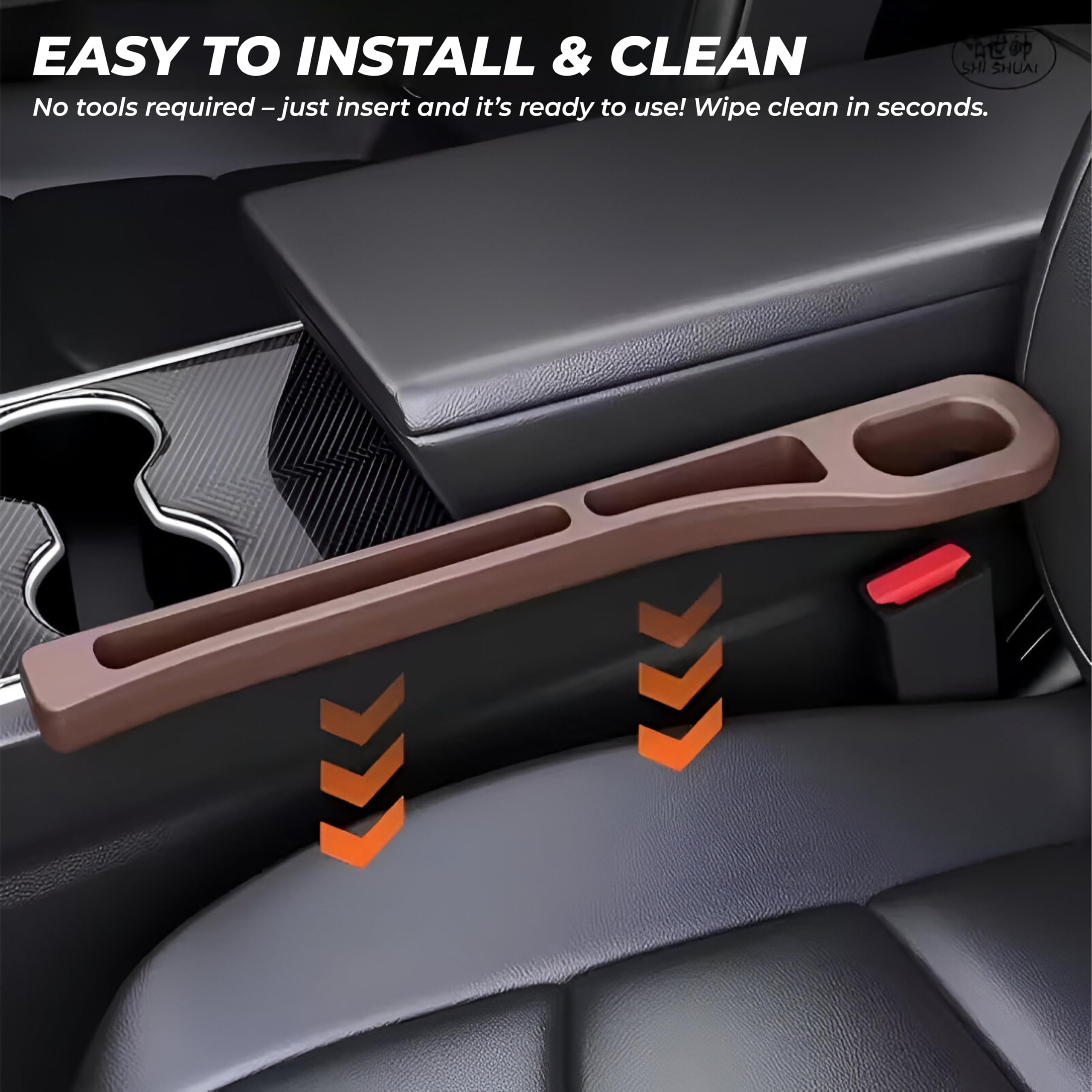 MIKANIX Car Seat Gap Filler Organizer | EVA Side Catcher with Phone Holder | Universal Fit for Cars, Trucks & SUVs | Car Seat Accessories (Pack of 2)