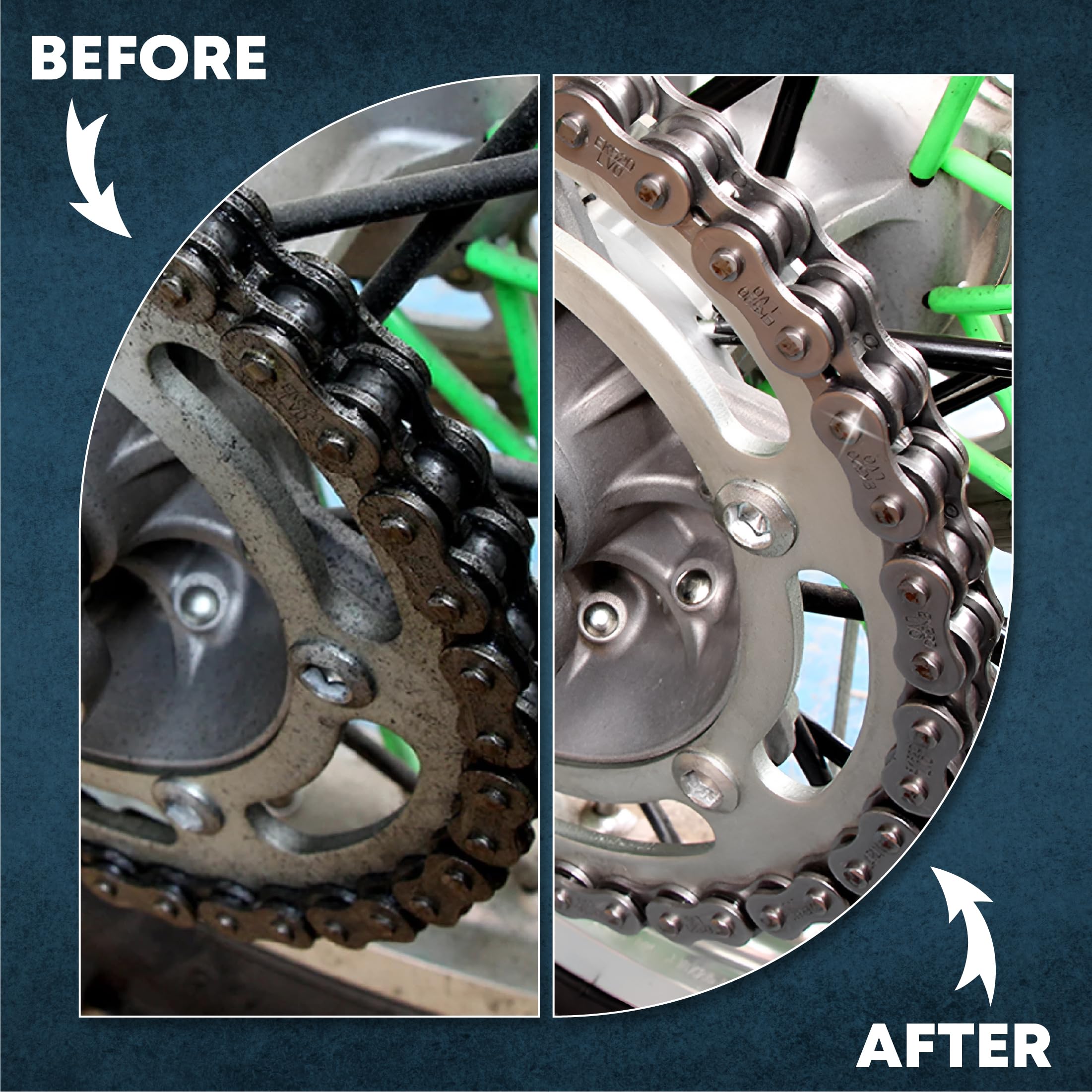 OBEROI'S TRADERS Combo Of Bike Chain Lubricant and Chain Cleaner Spray With Cleaning Brush | Chain Oiler Nozzle Dispenser | Clean | Shine Motorcycle and Bicycle Chain