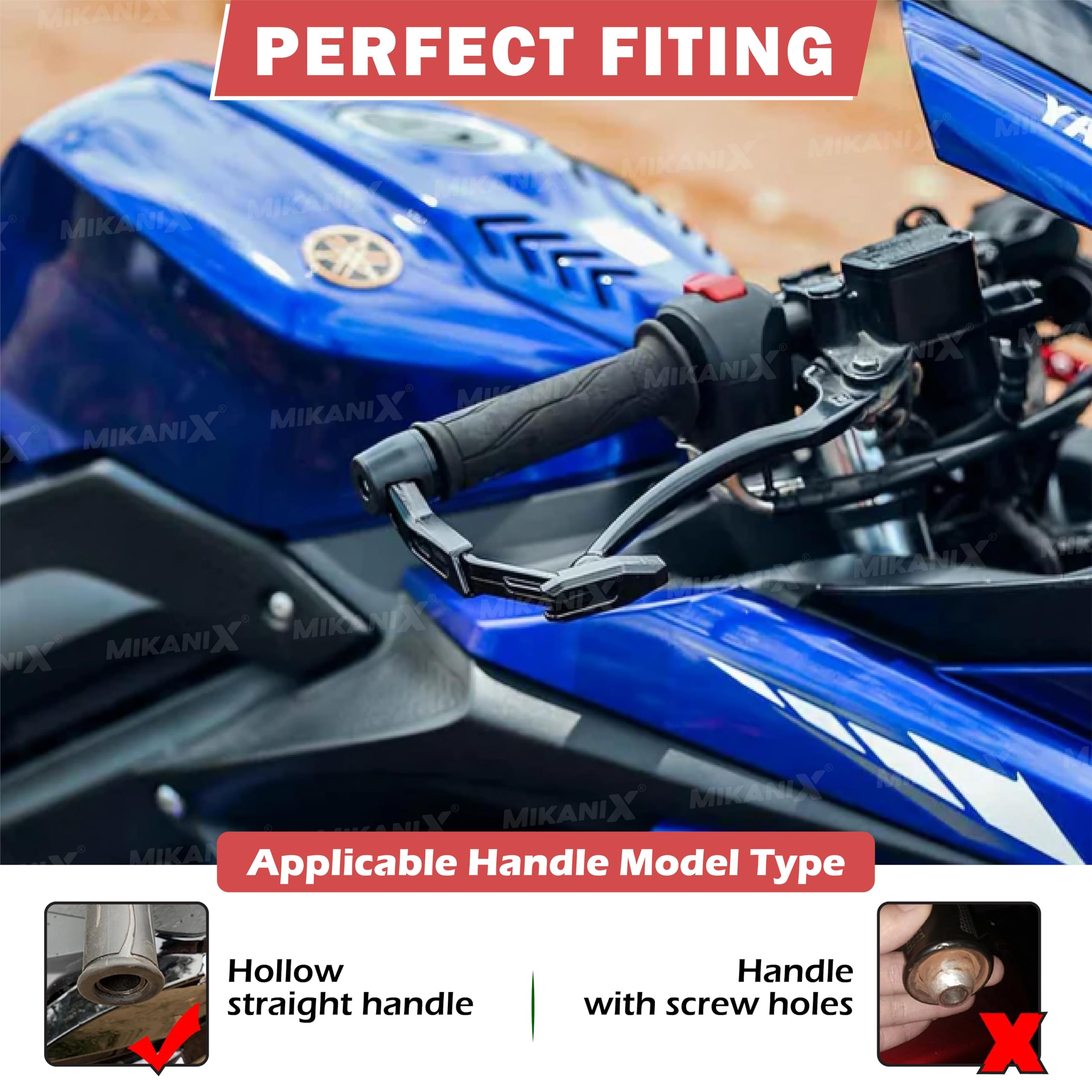 OBEROI'S TRADERS CNC Aluminium Motorcycle Handlebar Brake Clutch Lever Guard | Handle Bar End Protector | Handlebar Hand Guard Universal for All Bike