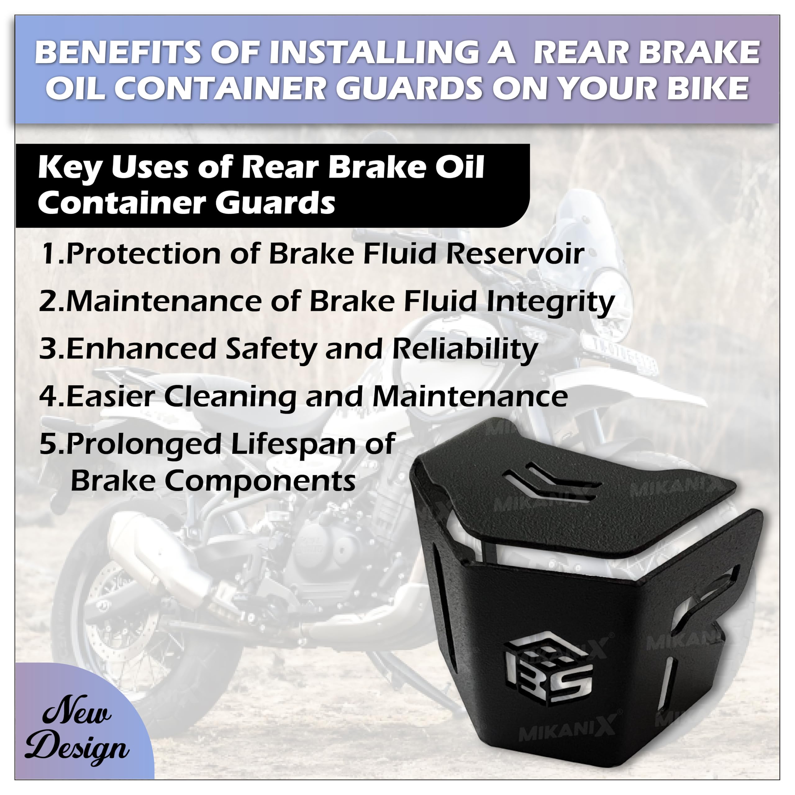 OBEROI'S TRADERS Rear Brake Oil Container Guard | Fluid Reservoir Cap Compatible With RE Himalayan 450