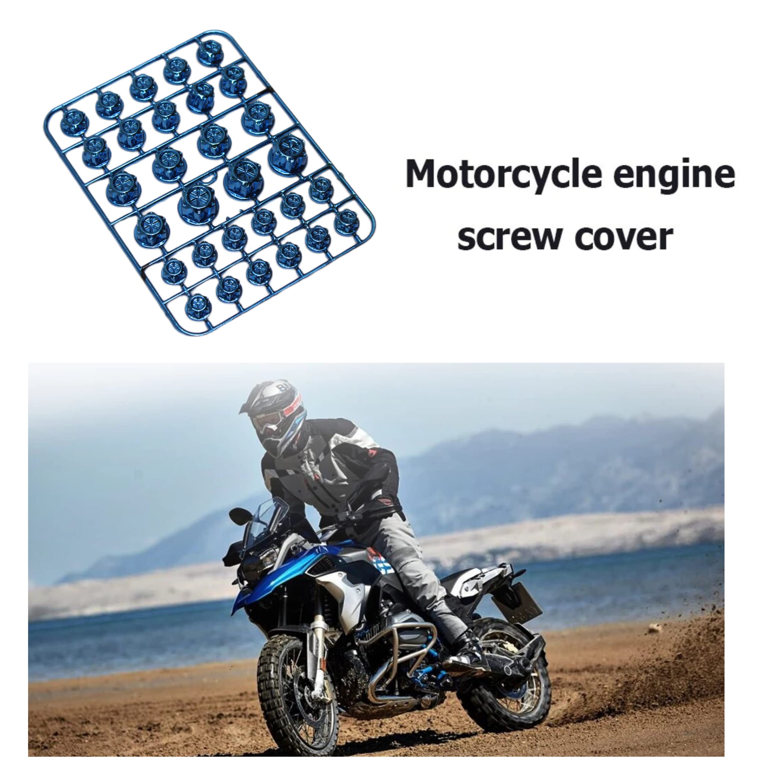 OBEROI'S TRADERS 30 Pcs, Bike Screw Cap, Nut Bolt Cap Cover Protector Fairing Kit for All Motorcycle