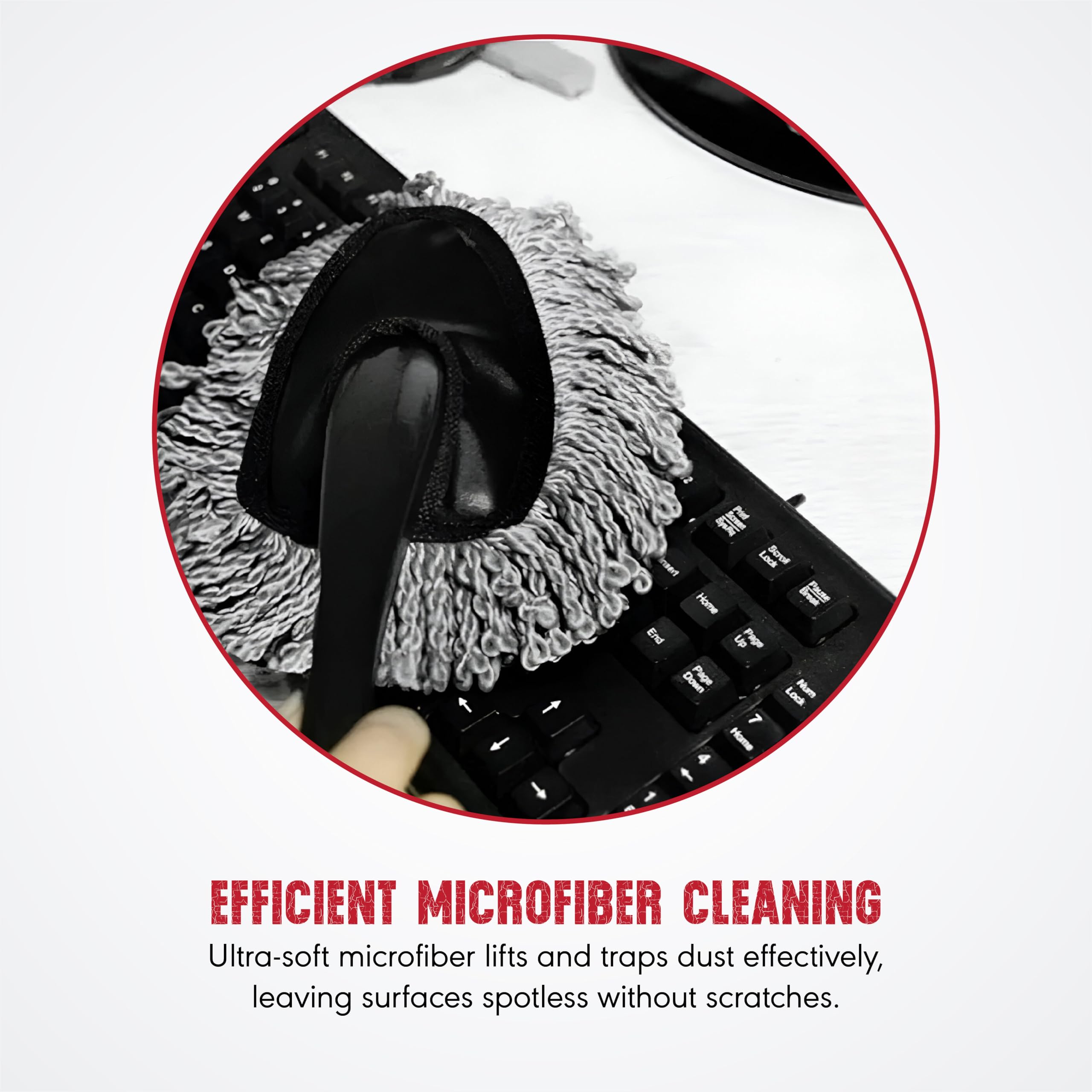 OBEROI'S TRADERS Car Duster Cleaning Brush with Removable Microfiber Mop Head & Long Handle | Scratch-Free, Lint-Free, Washable | Ideal for Car, Bike, SUV Cleaning