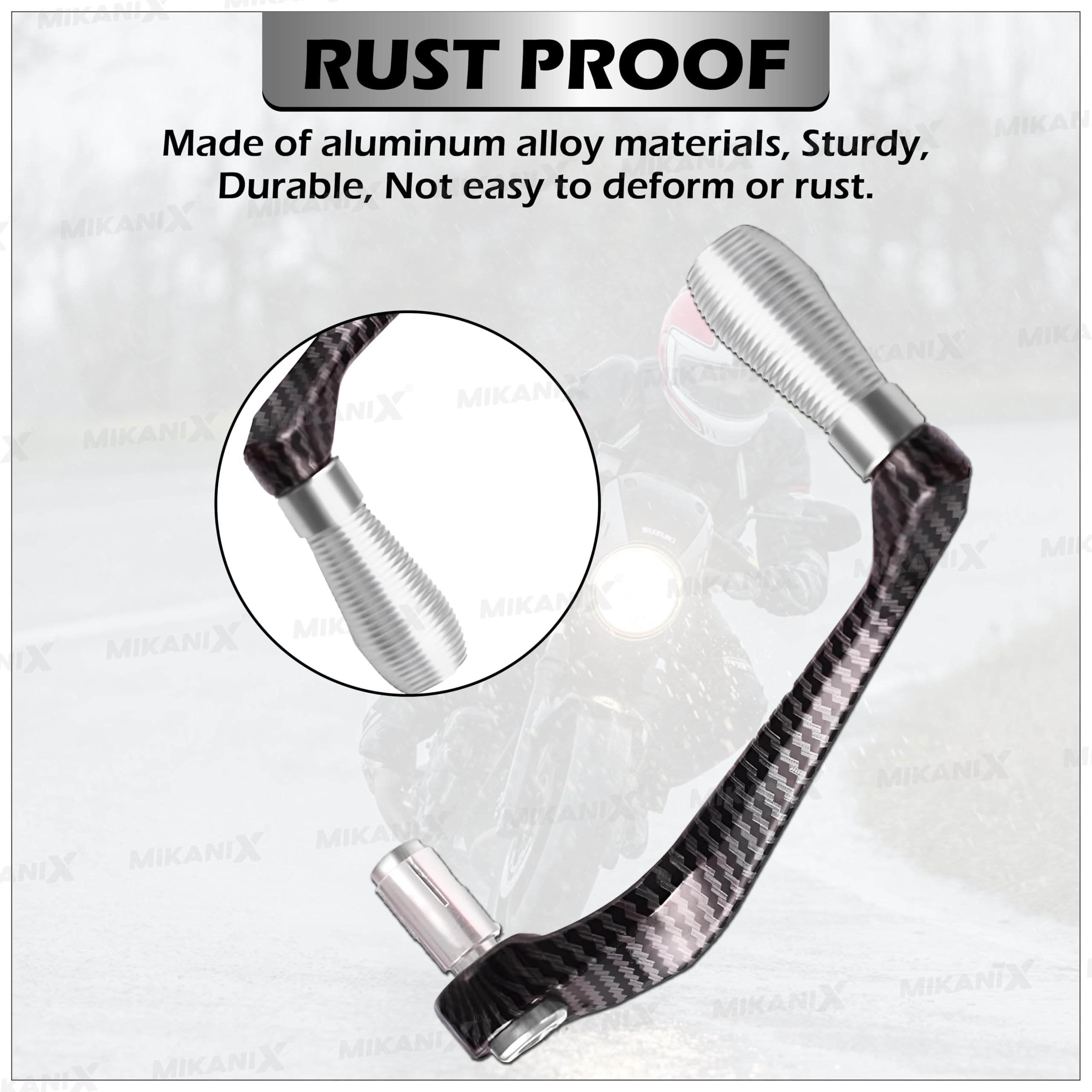 OBEROI'S TRADERS Carbon Finish CNC Aluminum Universal Motorcycle Lever Guard | Handle Bar End Brake Clutch Lever Protective Guards | Hand Guards for All Bikes