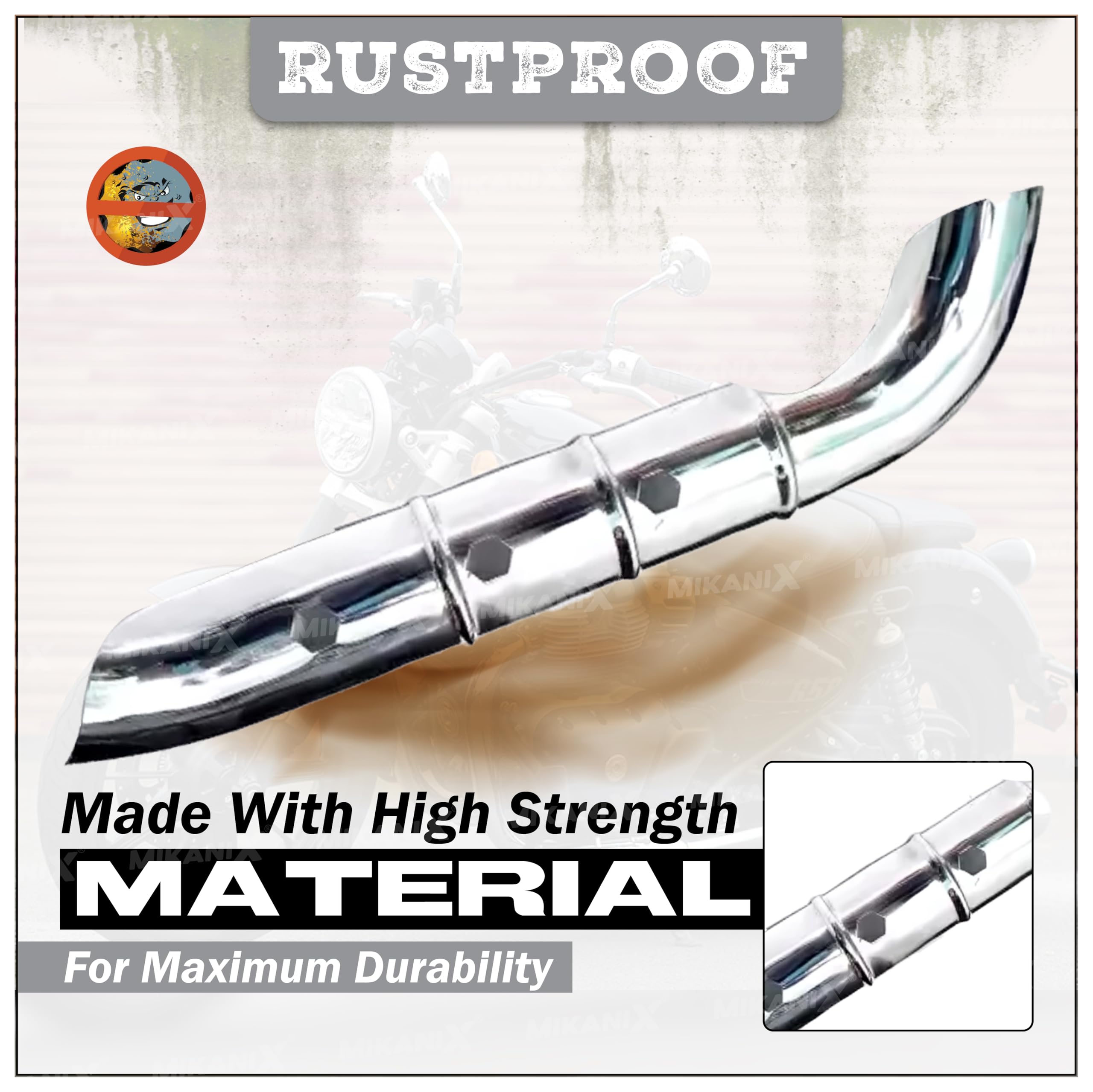 OBEROI'S TRADERS Bike Silencer Bend Pipe Heat Shield Protector/Cover Guard Anti-Corrosion Black Coated Compatible with Royal Enfield Classic Reborn 350 & Meteor 350