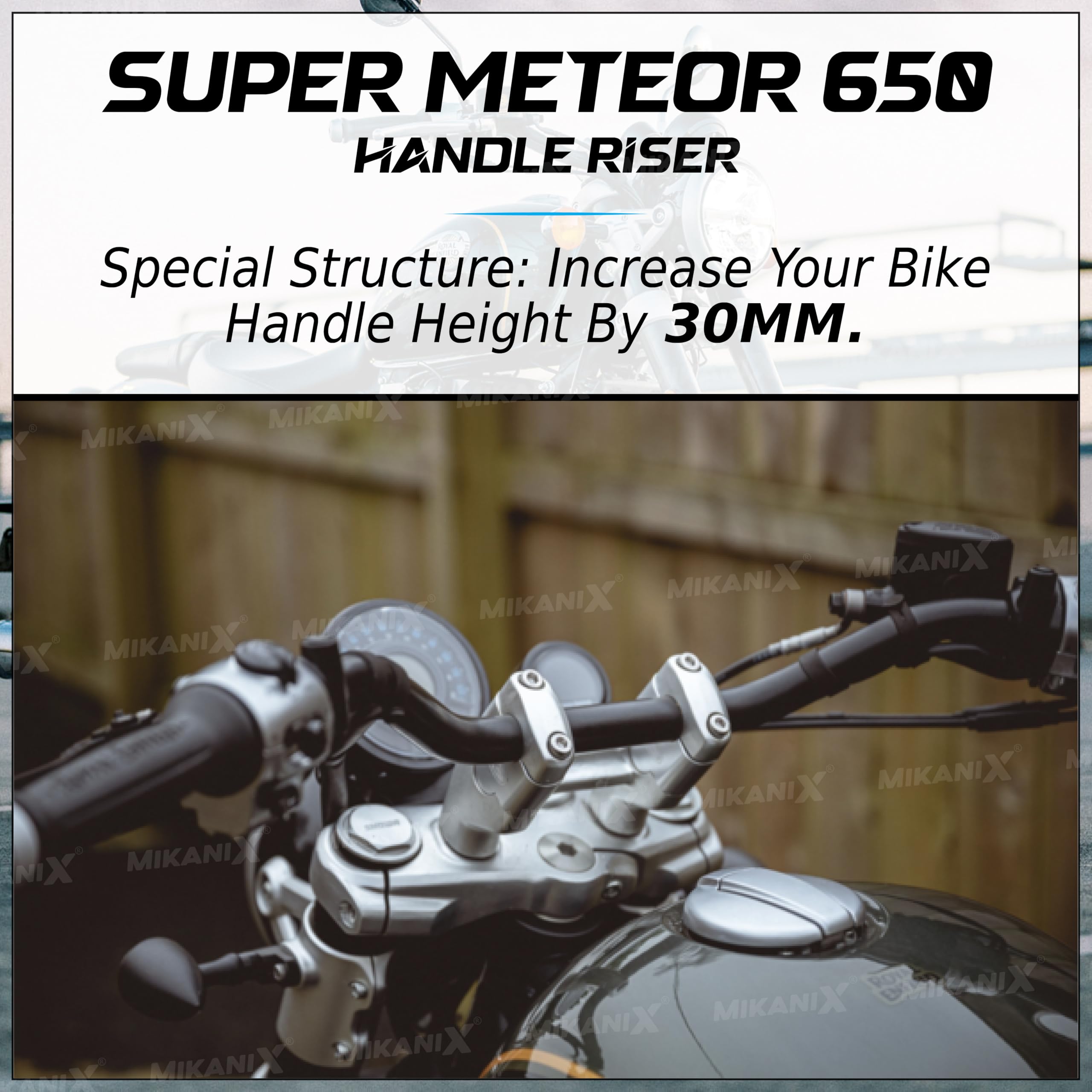 OBEROI'S TRADERS Bike Handlebar Riser | Handle Height Raiser Clamp Kit Compatible with Royal Enfield Super Meteor 650