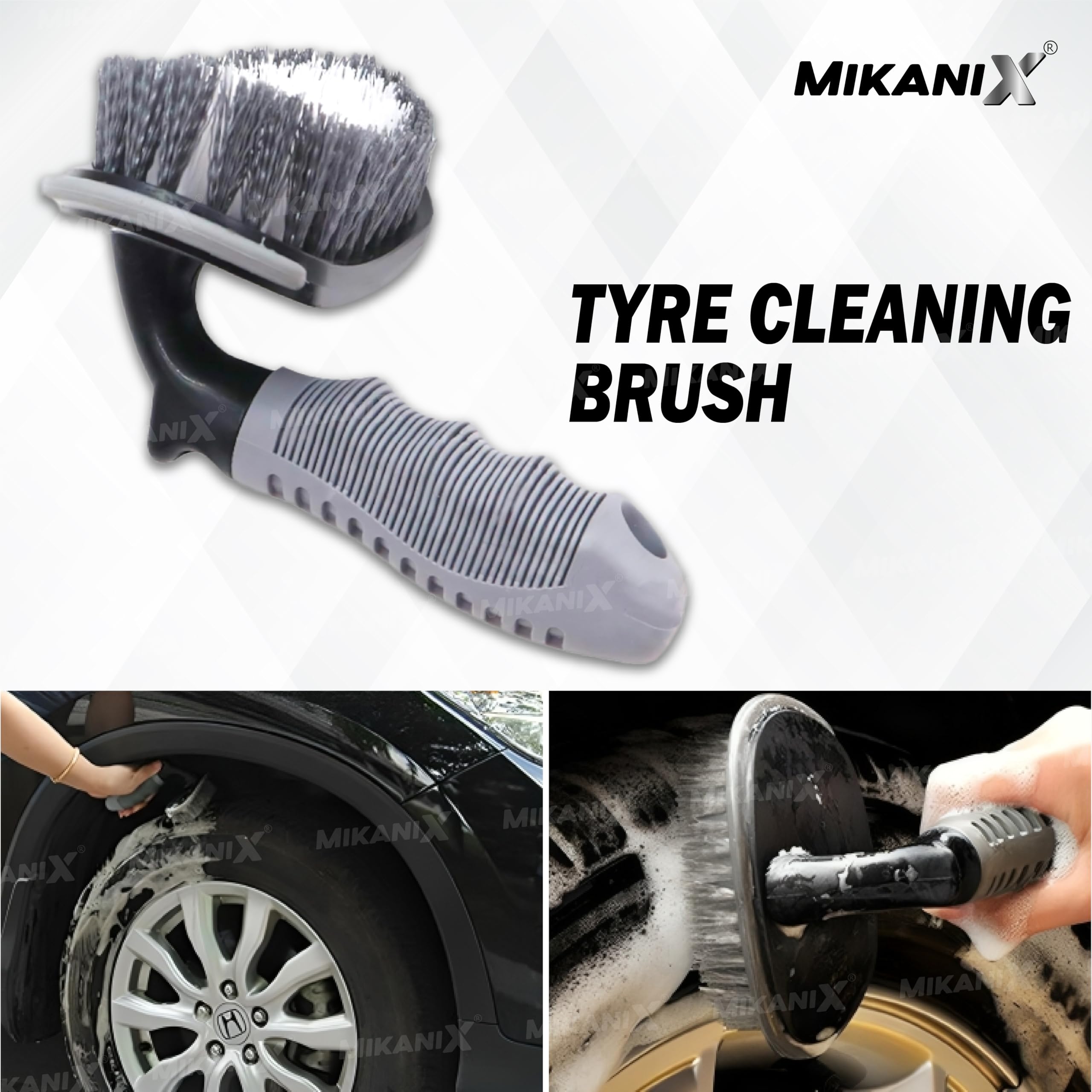 OBEROI'S TRADERS Car & Motorcycle Wheel/Tyre Cleaning Brush to Remove Mud, Dirt and Brake Dust for Vehicle Cleaning & Washing Tool