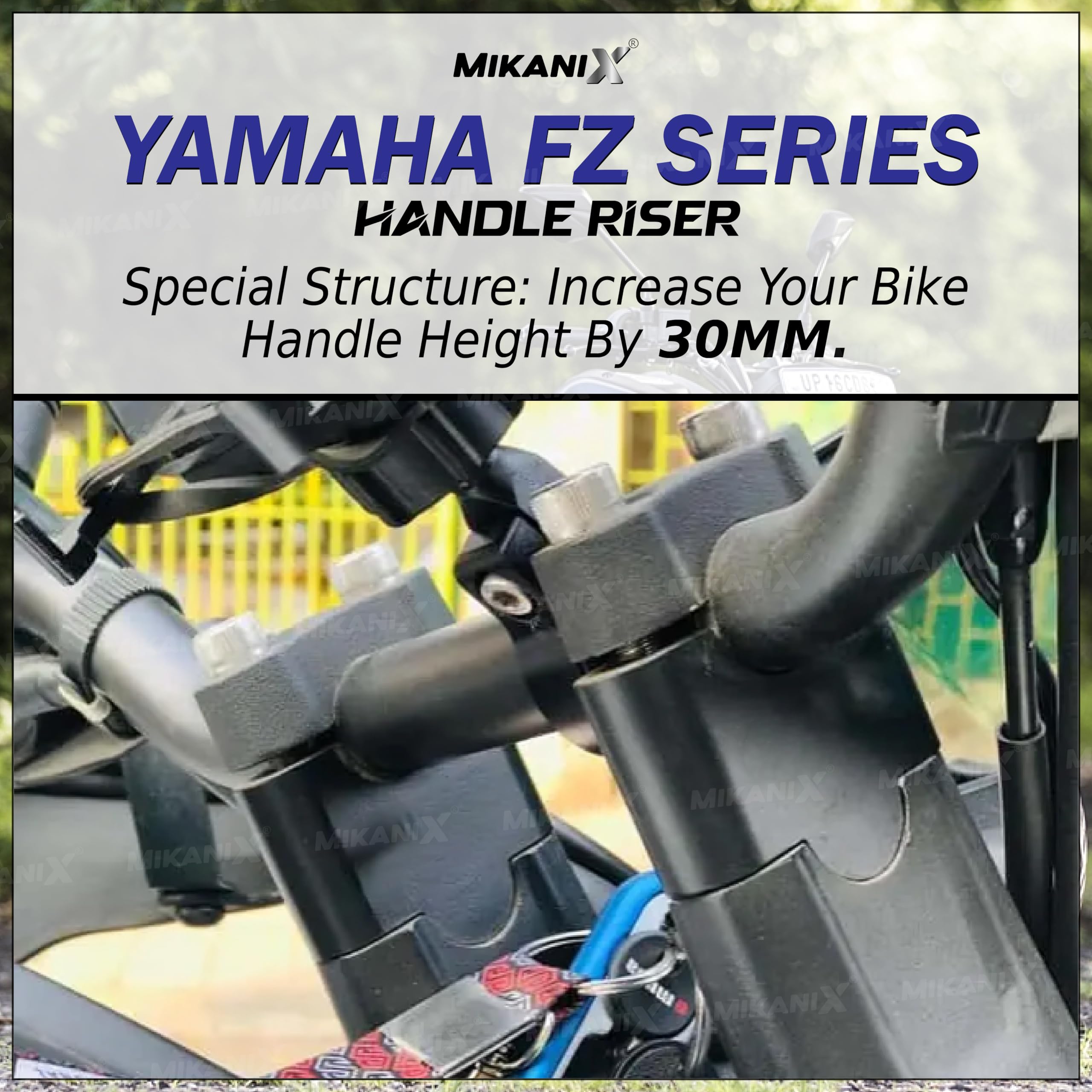 OBEROI'S TRADERS Bike Handlebar Riser | Handle Height Raiser Clamp Kit | Enhanced Comfort and Control | Compatible with Yamaha FZS All Series
