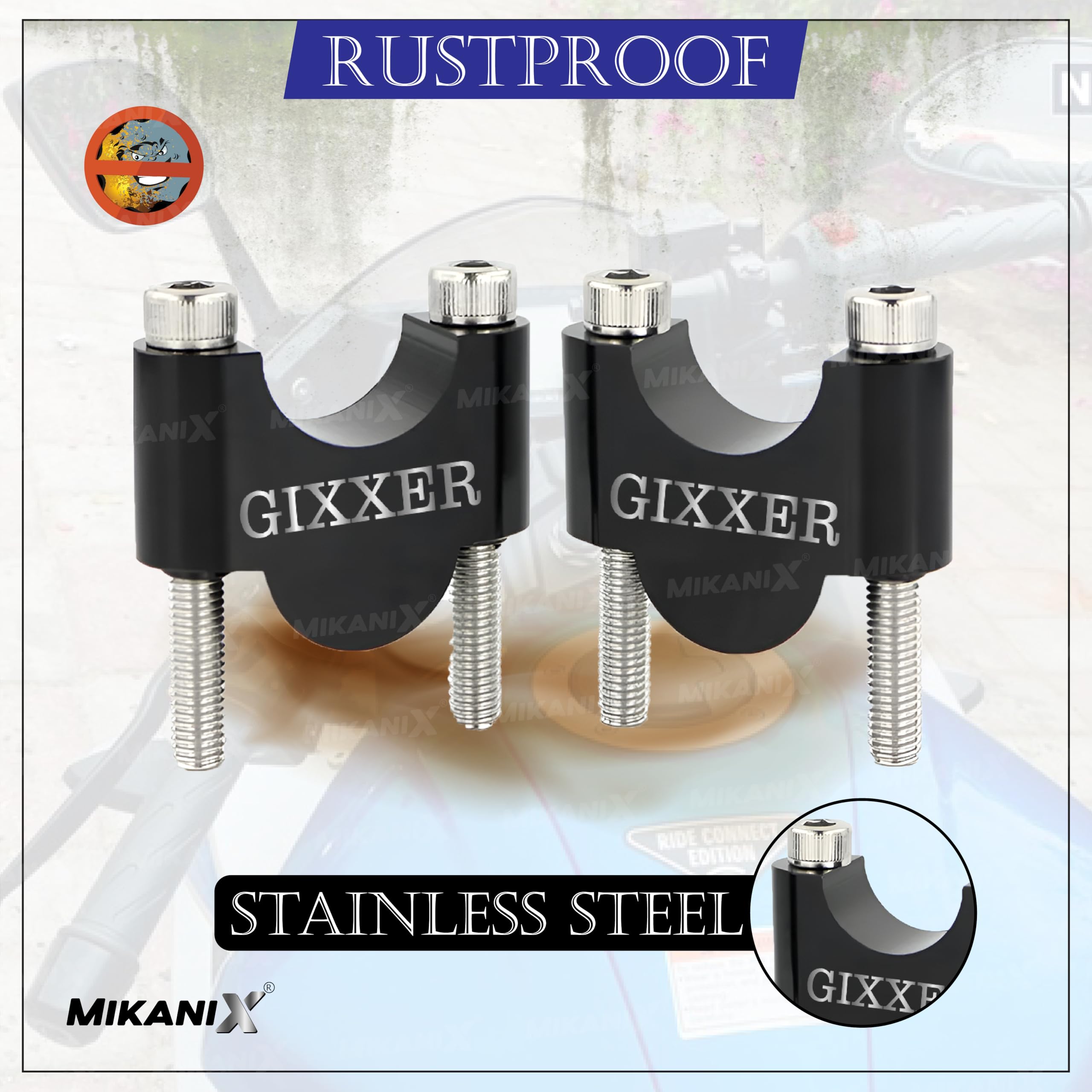 OBEROI'S TRADERS Bike Handlebar Riser | Handle Height Raiser Clamp Kit | Enhanced Comfort and Control | Compatible with Suzuki Gixxer SF 150/250