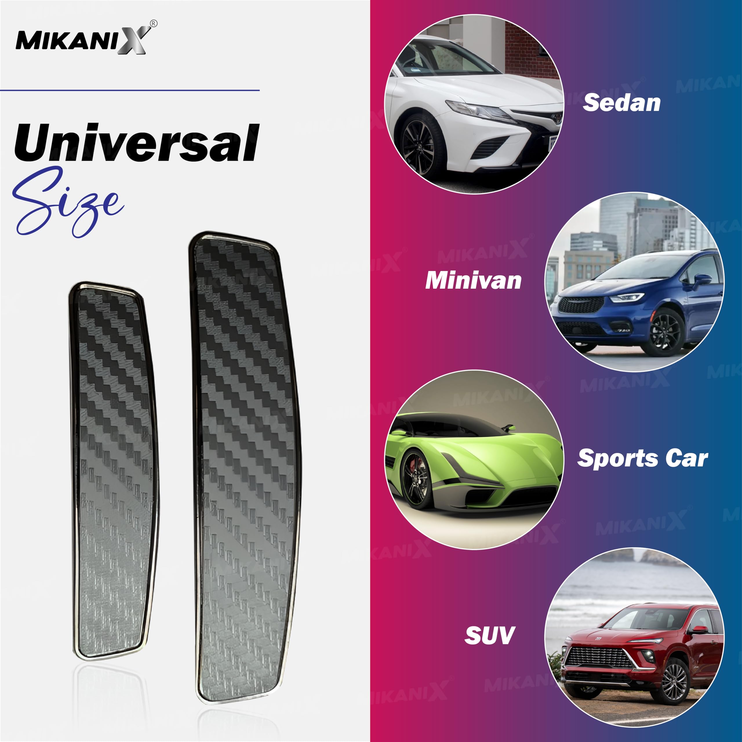 MIKANIX ABS Plastic Universal Car Door Edge Guard | Anti-Scratch Protector with Carbon Finish | Compatible with All Cars