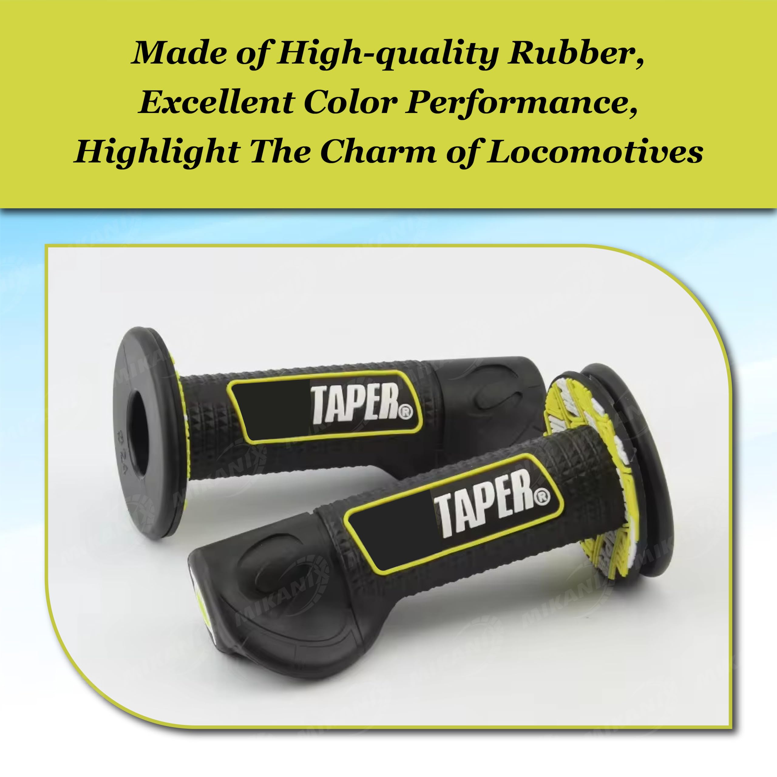 OBEROI'S TRADERS Universal Bike Handlebar Grip Cover with Palm Rest | Non-Slip Rubber Accelerator Grip for Motorcycles, Scooters, Scooty | Dotted Design for Better Control & Comfort (Yellow)