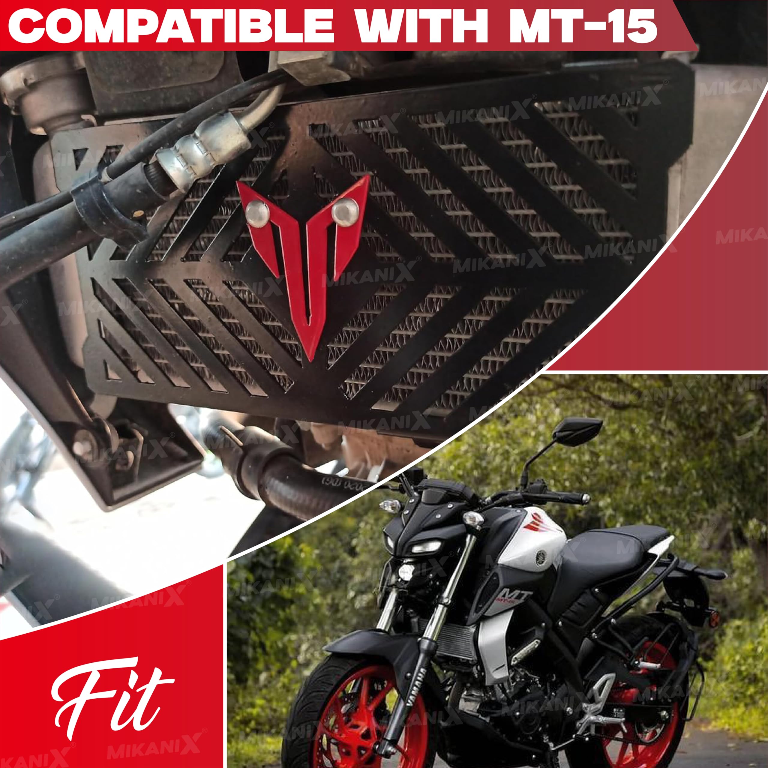 MIKANIX MT 15 Bike Stainless Steel Radiator Guard Protector Grill Cover Bike Crash Guard For Yamaha MT 15