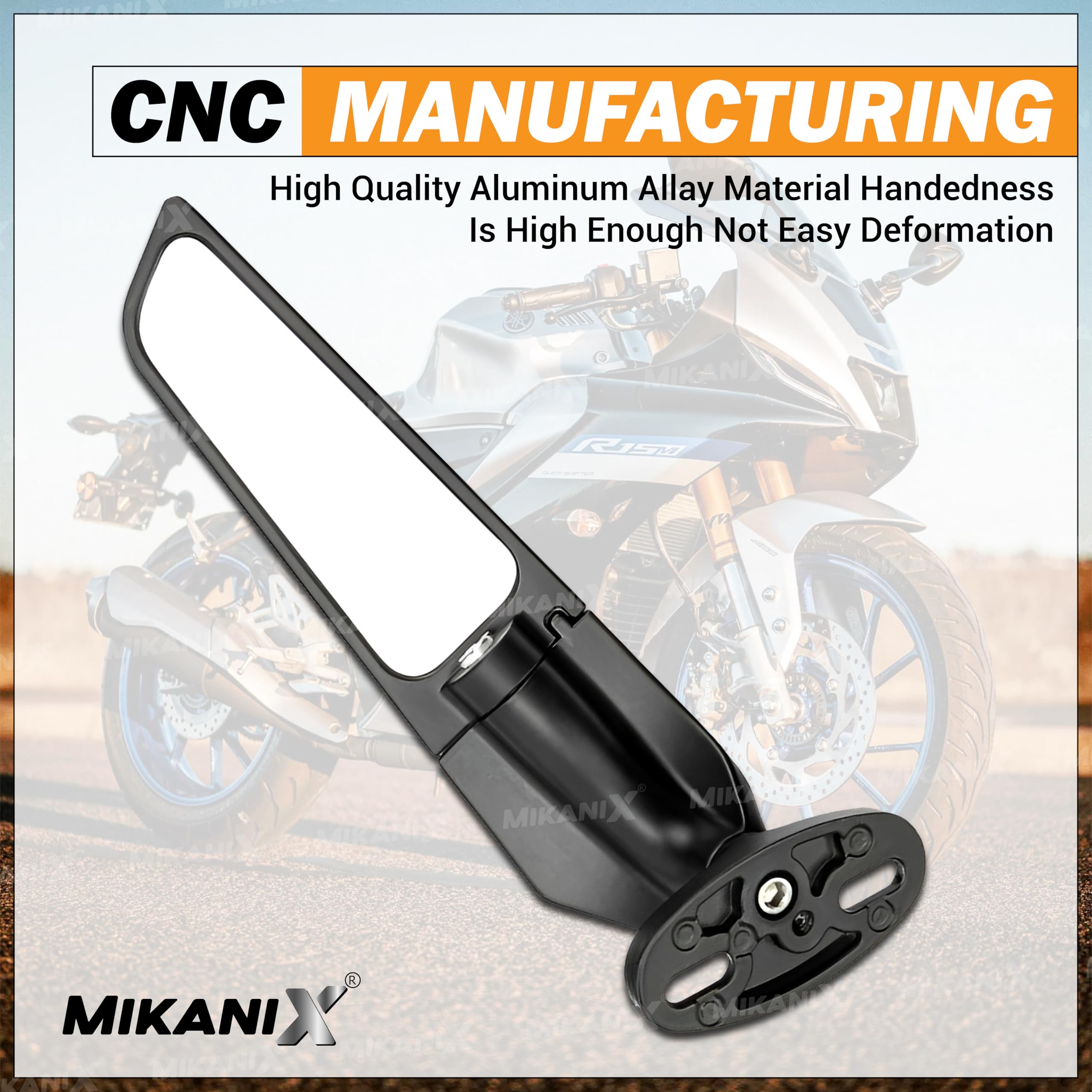 MIKANIX Moto GP Stealth/Rizoma Wing Fin Rear View Mirror For R15 V4 & R15M Fairing Bikes Kit