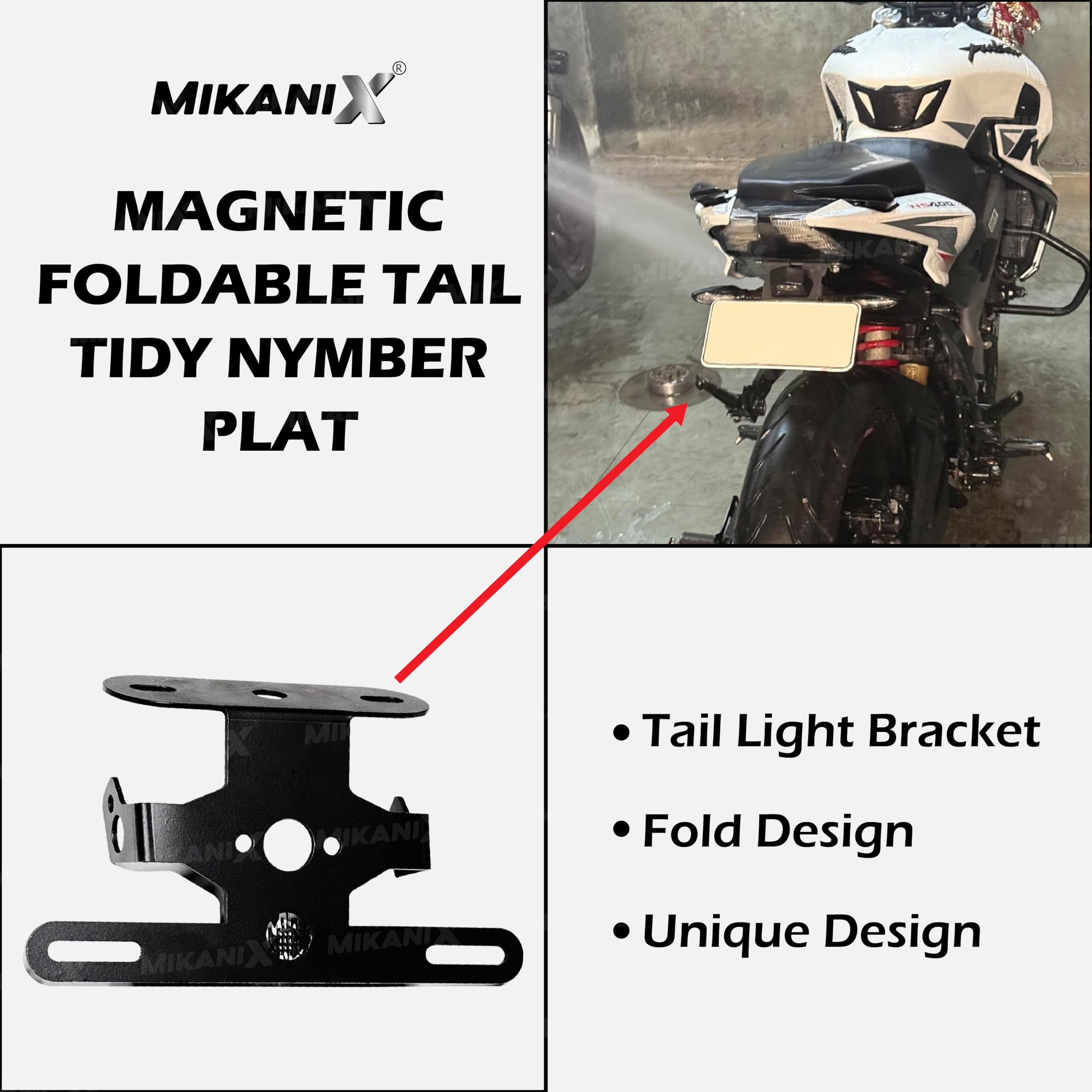 MIKANIX Premium Tail Tidy/Fender Eliminator For Bajaj Pulsar NS & AS Motorcycle