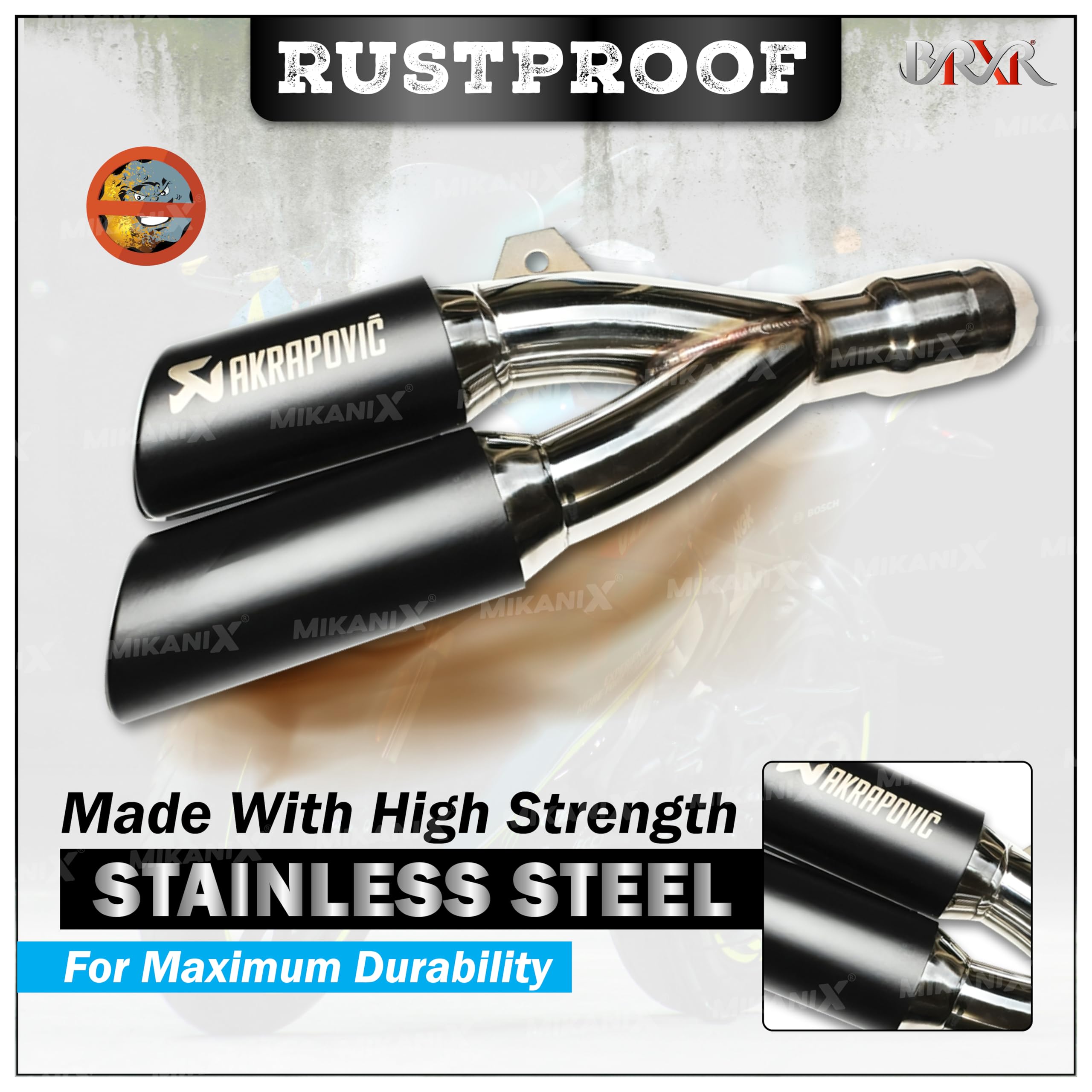 Mikanix Premium Akrapovic Universal Exhaust/Silencer Muffler Pipe for All Bikes/Motorcycle