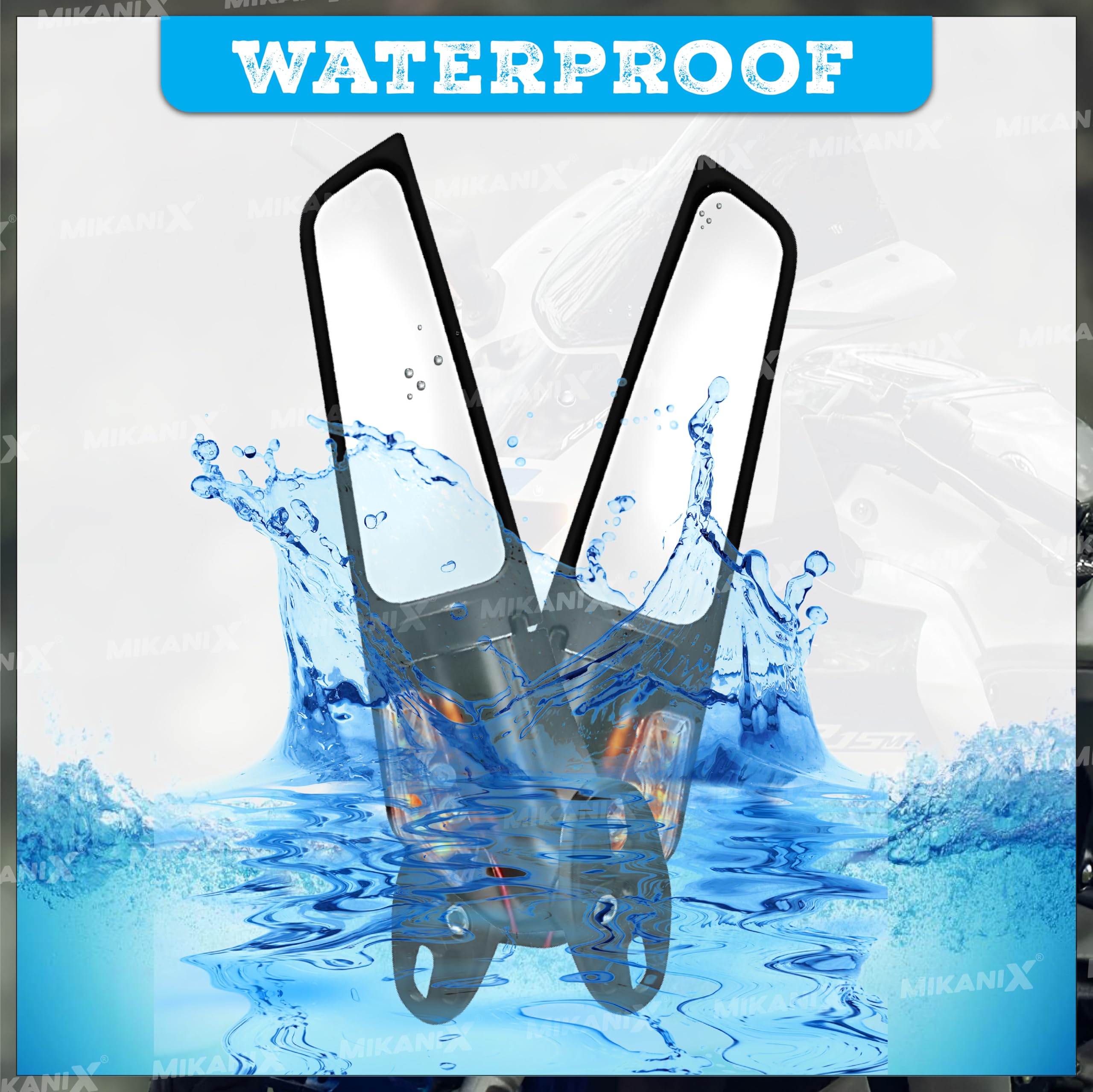 MIKANIX 360° Adjustable Moto GP LED Stealth Wings Rear View Mirror | Bike Fairing Kit For Yamaha R15 V3, V4 & M