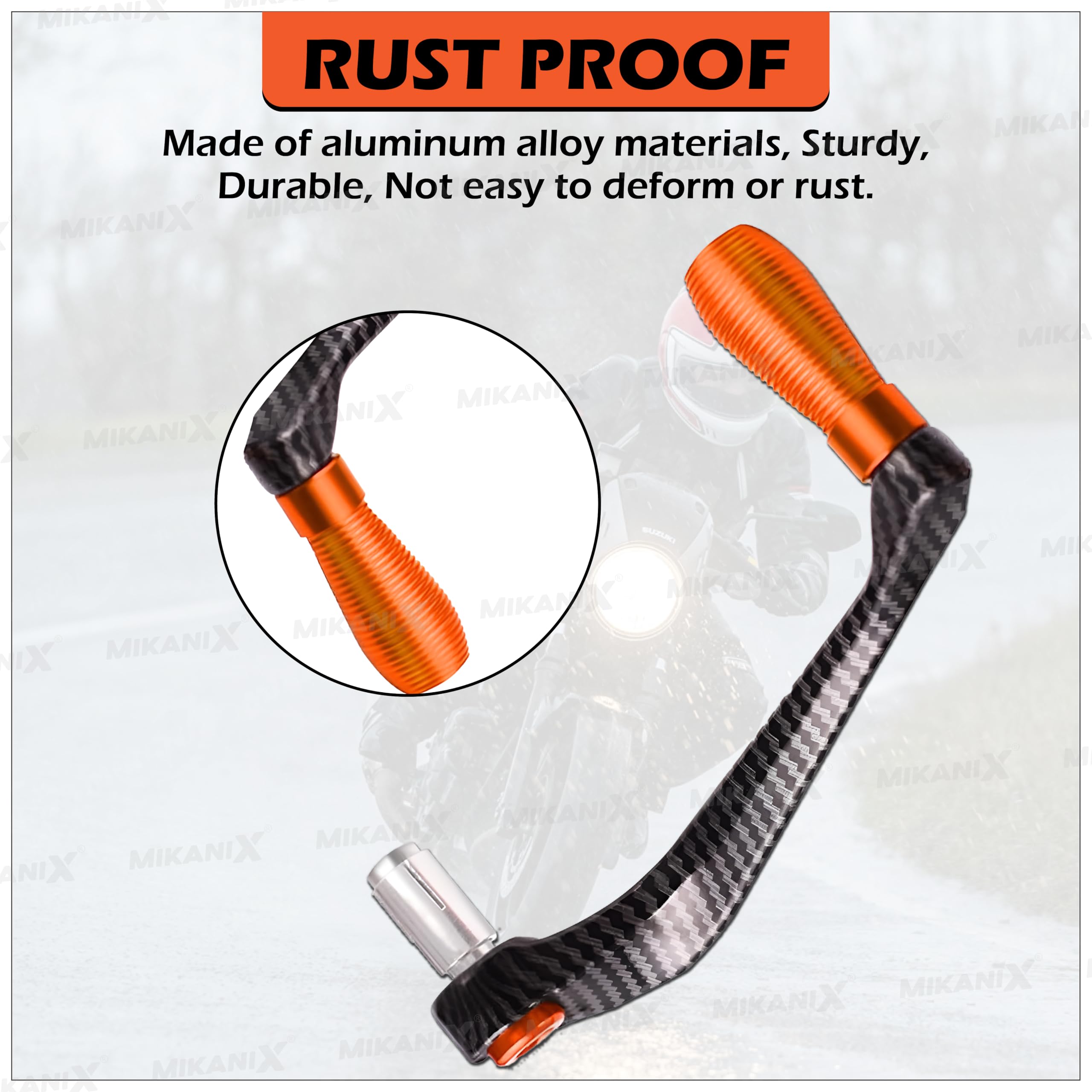 OBEROI'S TRADERS Carbon Finish CNC Aluminum Universal Motorcycle Lever Guard | Handle Bar End Brake Clutch Lever Protective Guards | Hand Guards for All Bikes