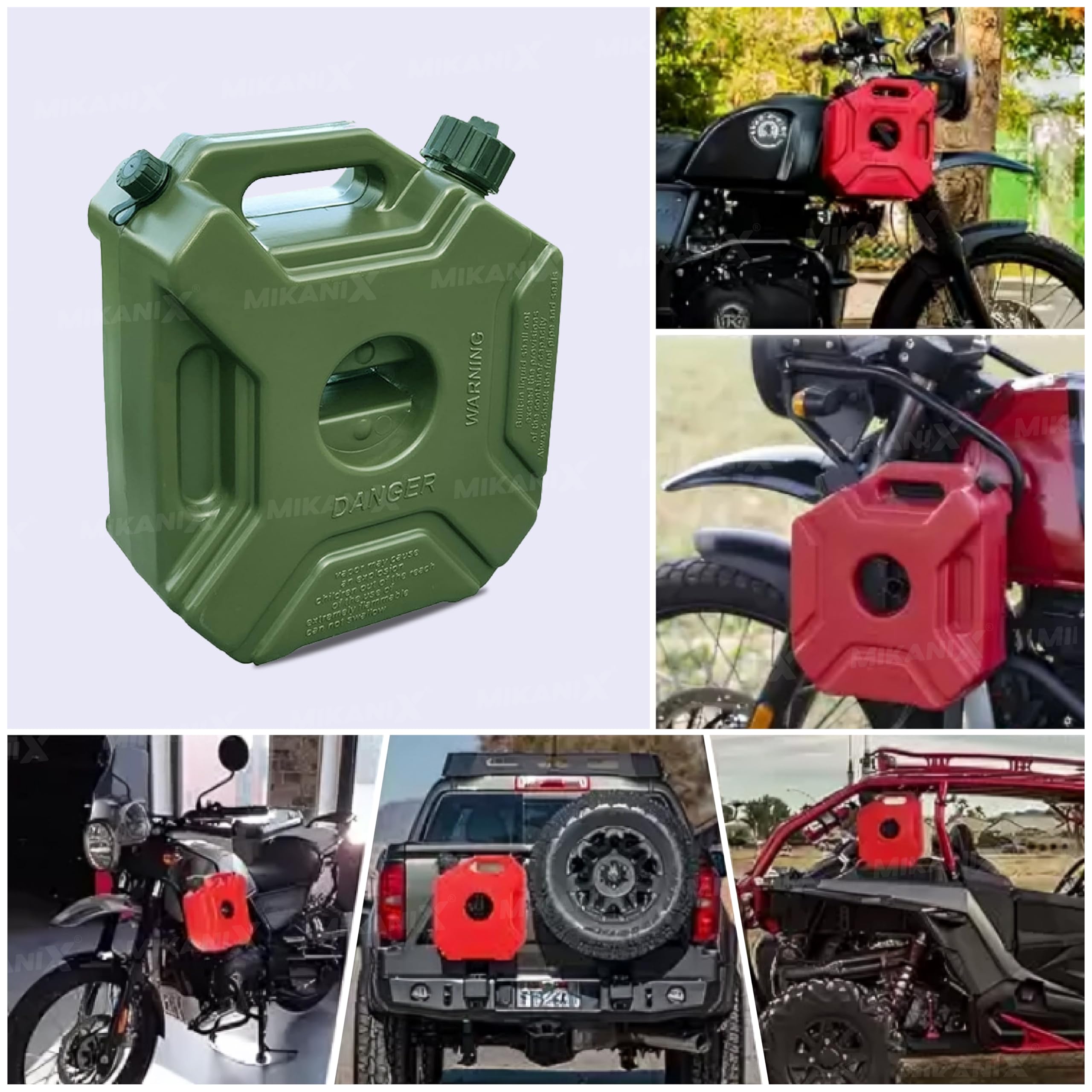 OBEROI'S TRADERS 5 Litre Petrol Jerry Can Combo For Motorcycle, Car, SUV and Thar | To Carry Diesel, Petrol, Fuel and Water For Long-Distance Travel, Off-Road Adventures, Emergency Backup