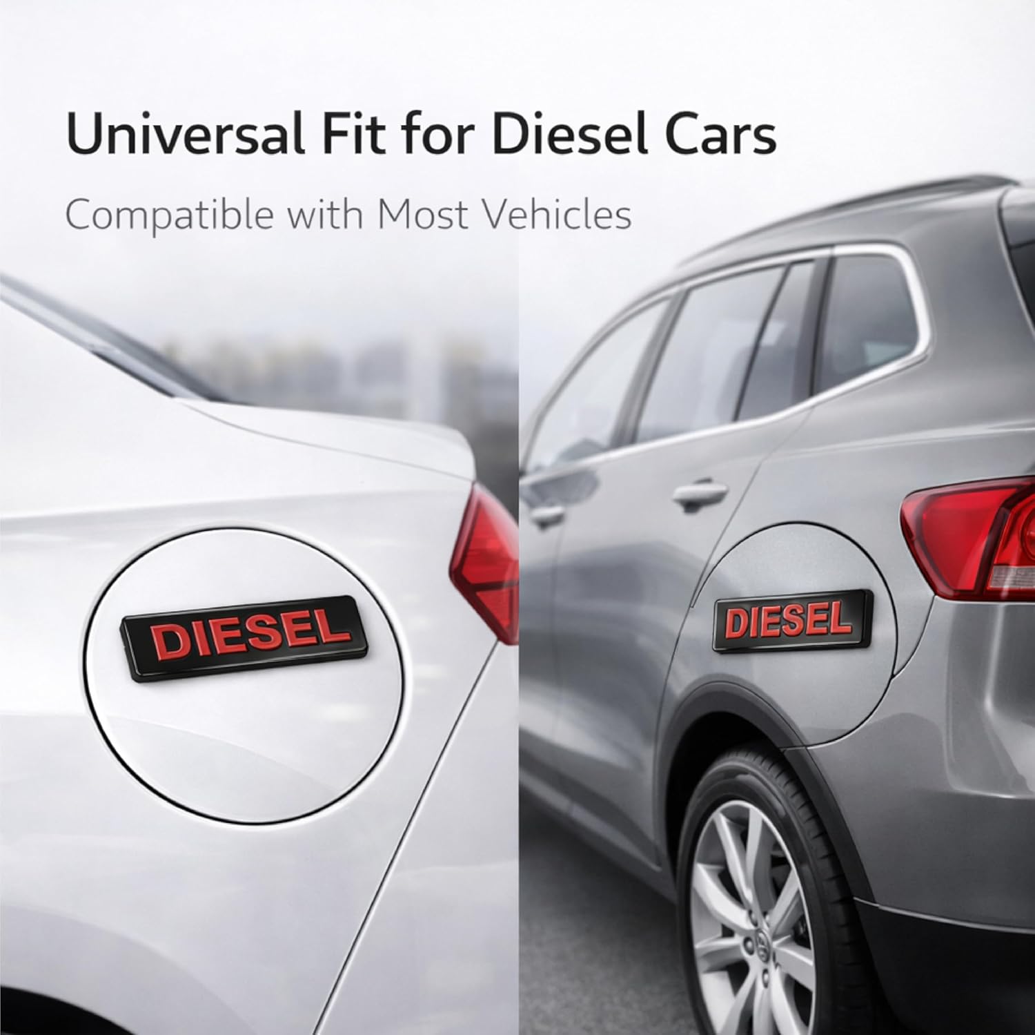 MIKANIX Car Diesel & Petrol Fuel Tank Cap Emblem Sticker | 3D Abs Fuel Indicator Badge | Universal Fit | Durable, Waterproof & Easy Peel Stick