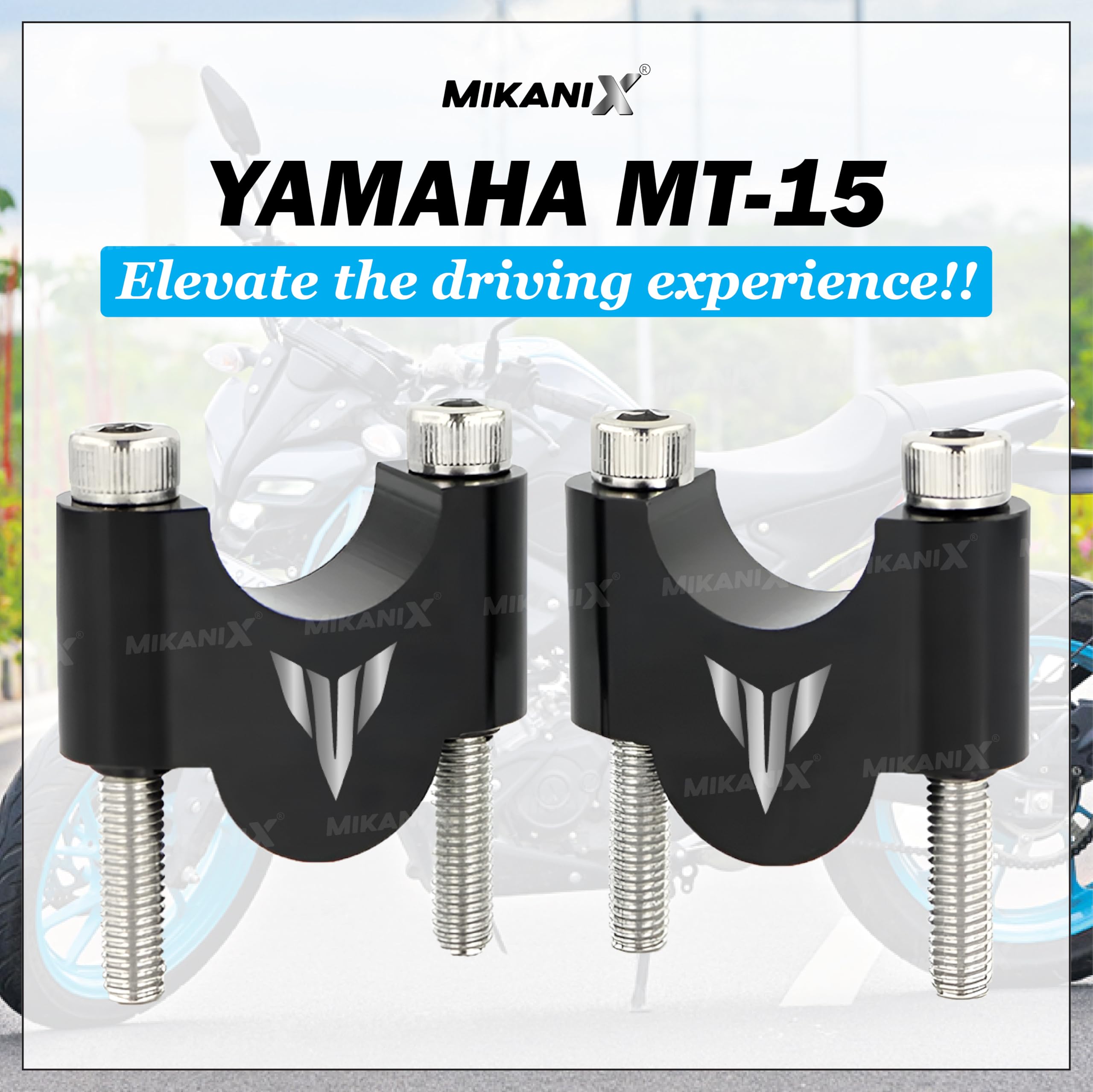 OBEROI'S TRADERS Bike Handlebar Riser | Handle Height Raiser Clamp Kit | Enhanced Comfort and Control | Compatible with Yamaha MT-15