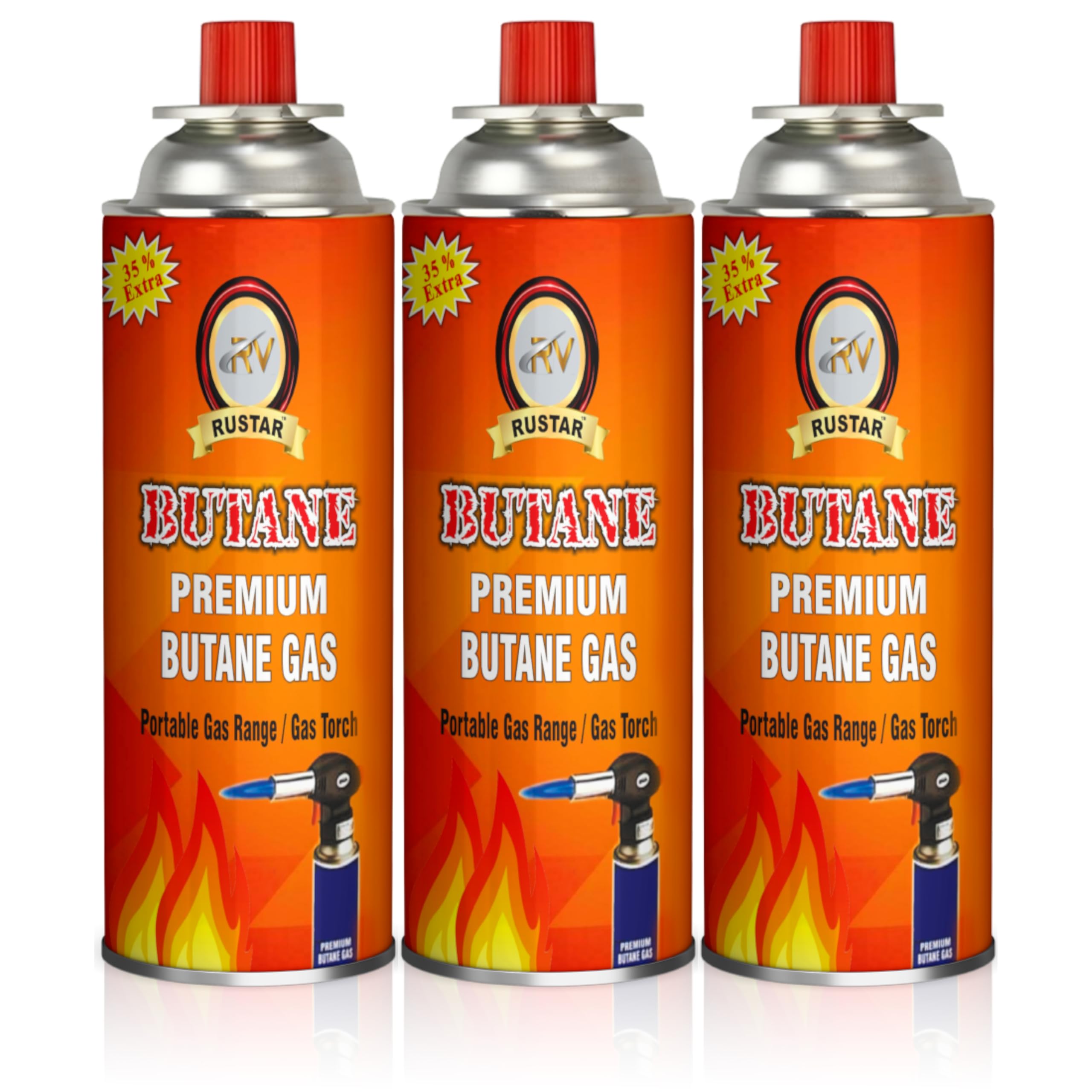 OBEROI'S TRADERS Butane Gas Canister (250g) for Camping Stove Burner Suitable to Refill Flame lighters, Small Stove, Flame Torch, Welding Fuel Gas & Food Baking