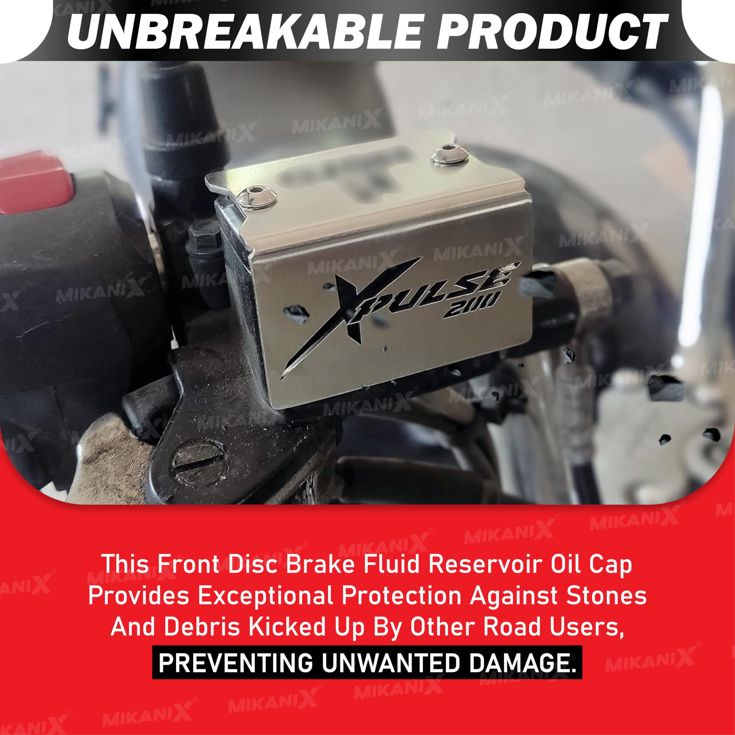 OBEROI'S TRADERS Xpulse 200 Stainless Steel Bike Front Disc Brake Fluid Reservoir Oil Cap Guard Protector Cover