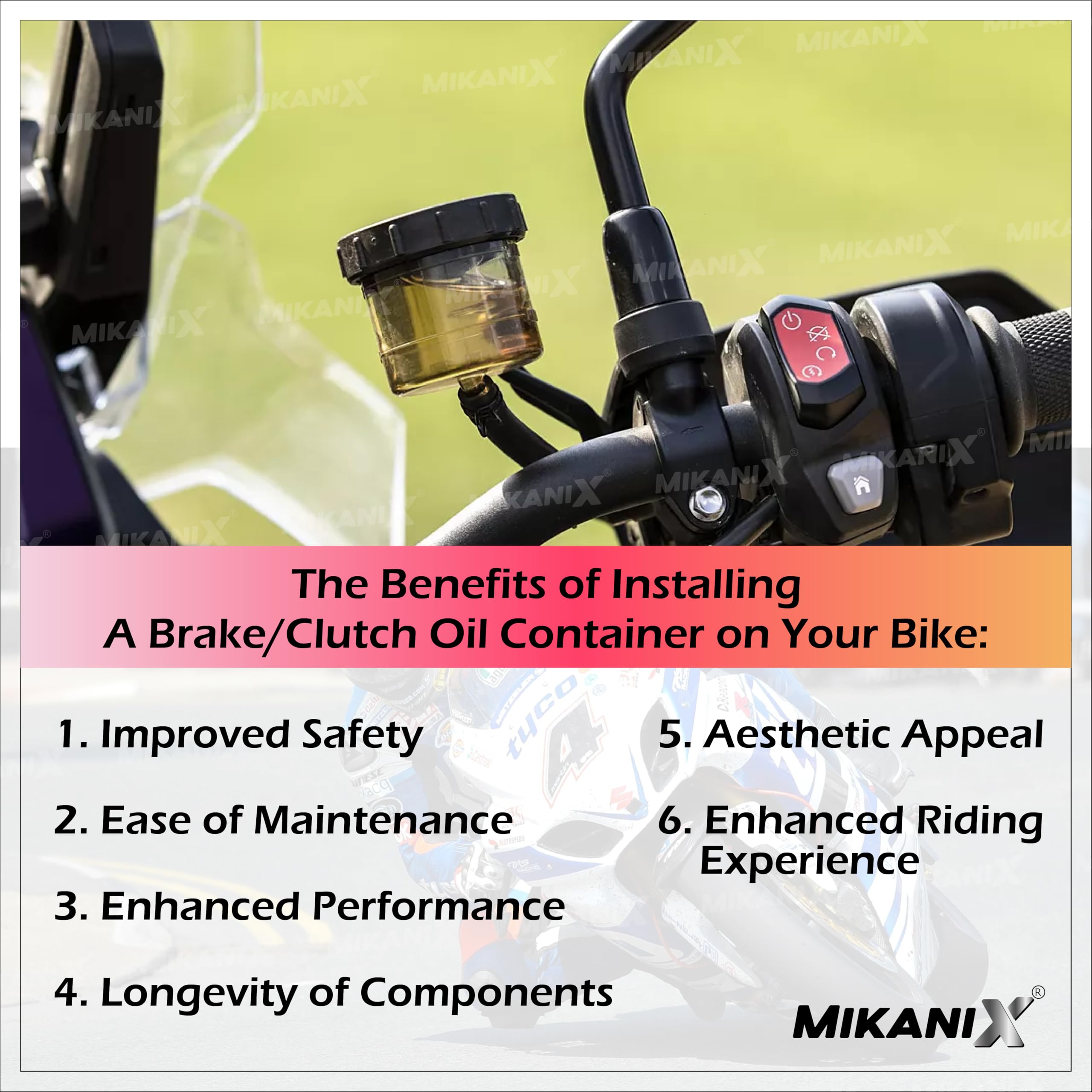 OBEROI'S TRADERS Universal Motorcycle Disc Brake Clutch Oil/Fluid Reservoir Can Cup Container (Red)